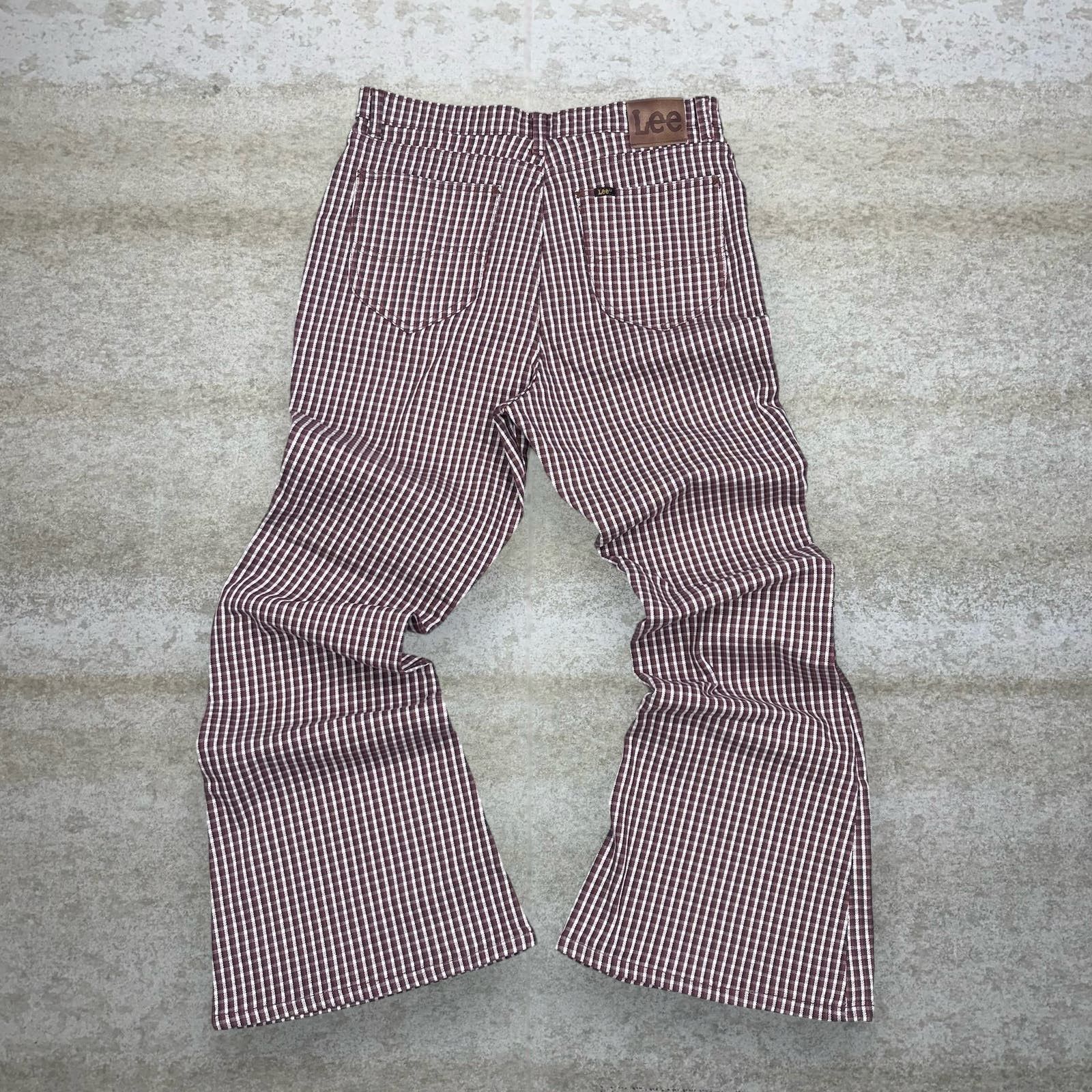 image of Crazy Lee Bell Bottom Pants Brown Houndstooth Bootcut Nwt, Men's (Size 32)
