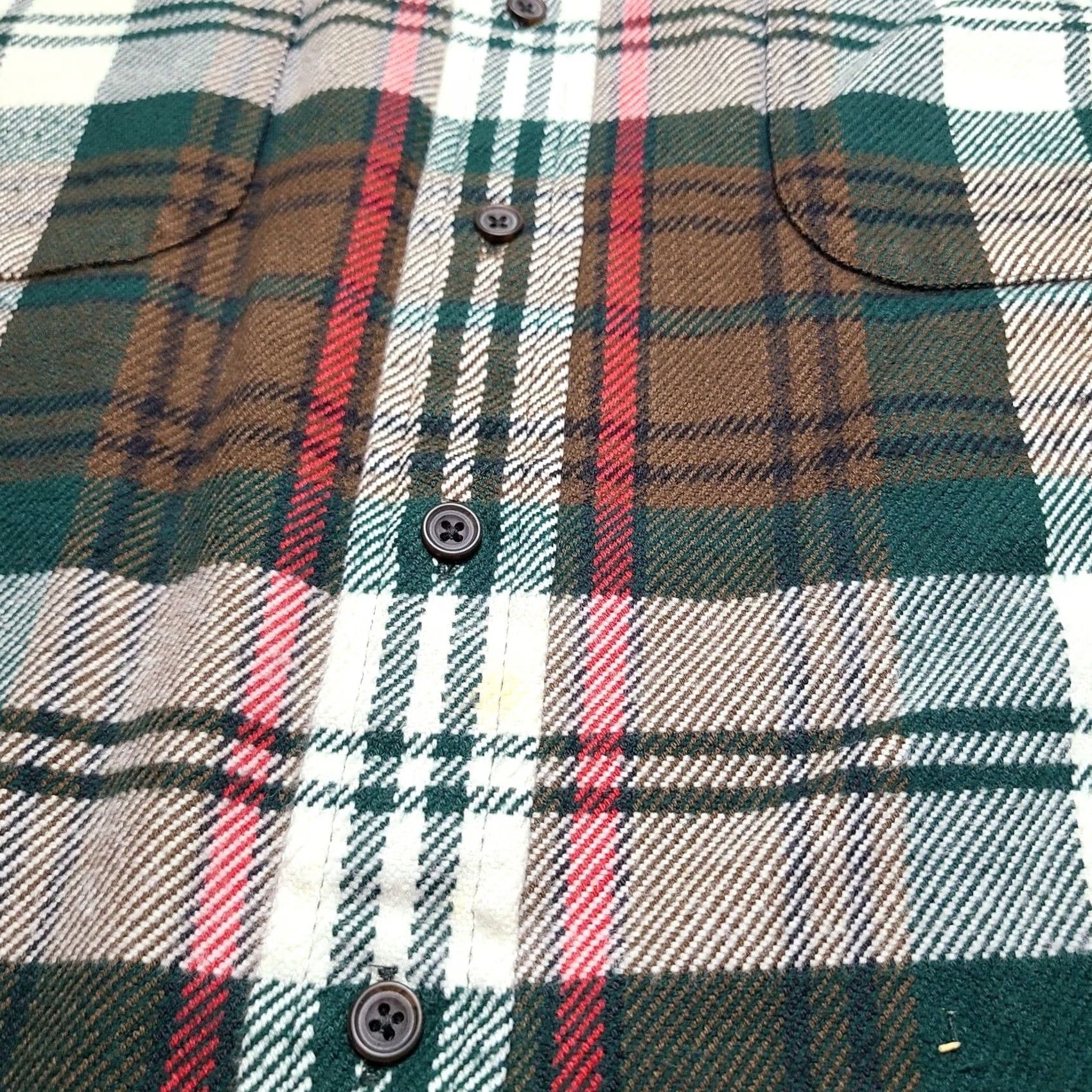 Vintage VINTAGE Field Gear Plaid Flannel Shirt LT Big & Tall Heavyweight Cotton Button-Down Long Sleeve Green Men Size US L / EU 52-54 / 3 - 3 Thumbnail