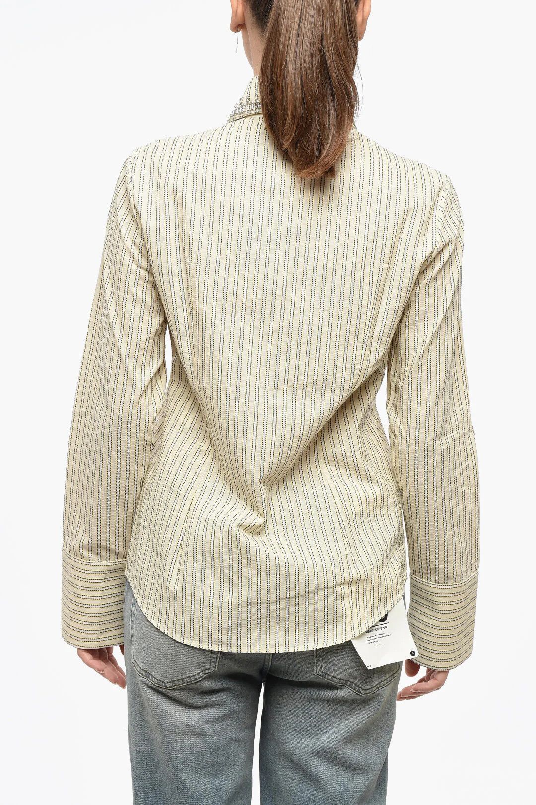 Golden Goose og1mm0426 Slim-Fit Blouse in Beige Size L / US 10 / IT 46 - 2 Thumbnail