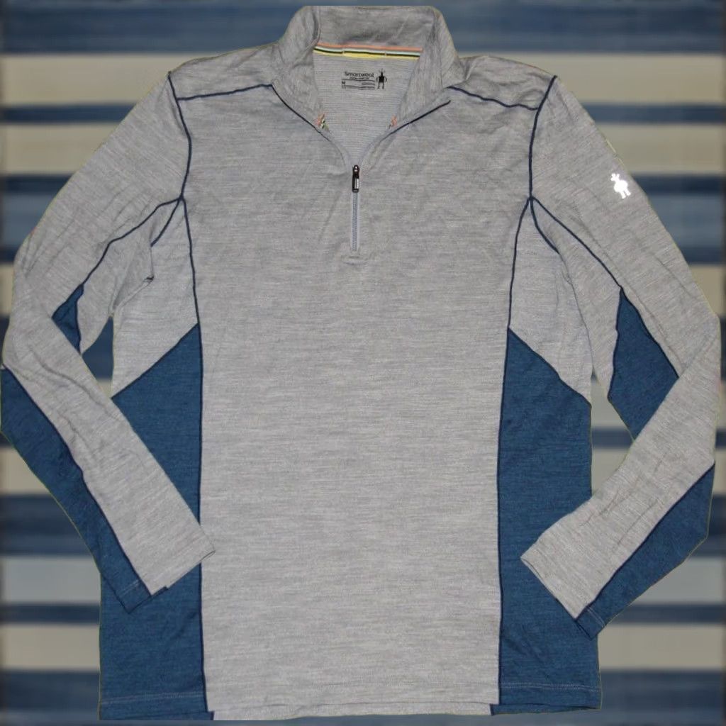 Smartwool SMARTWOOL Merino Sport 150 Grey Wool Blend 1/4 Zip Base Layer Shirt Medium Adult Size US M / EU 48-50 / 2 - 1 Thumbnail
