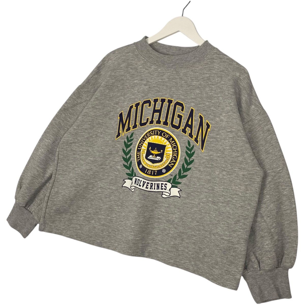 Vintage Vintage Michigan University X GU Sweatshirt Crop Top Gray Size US L / EU 52-54 / 3 - 2 Thumbnail