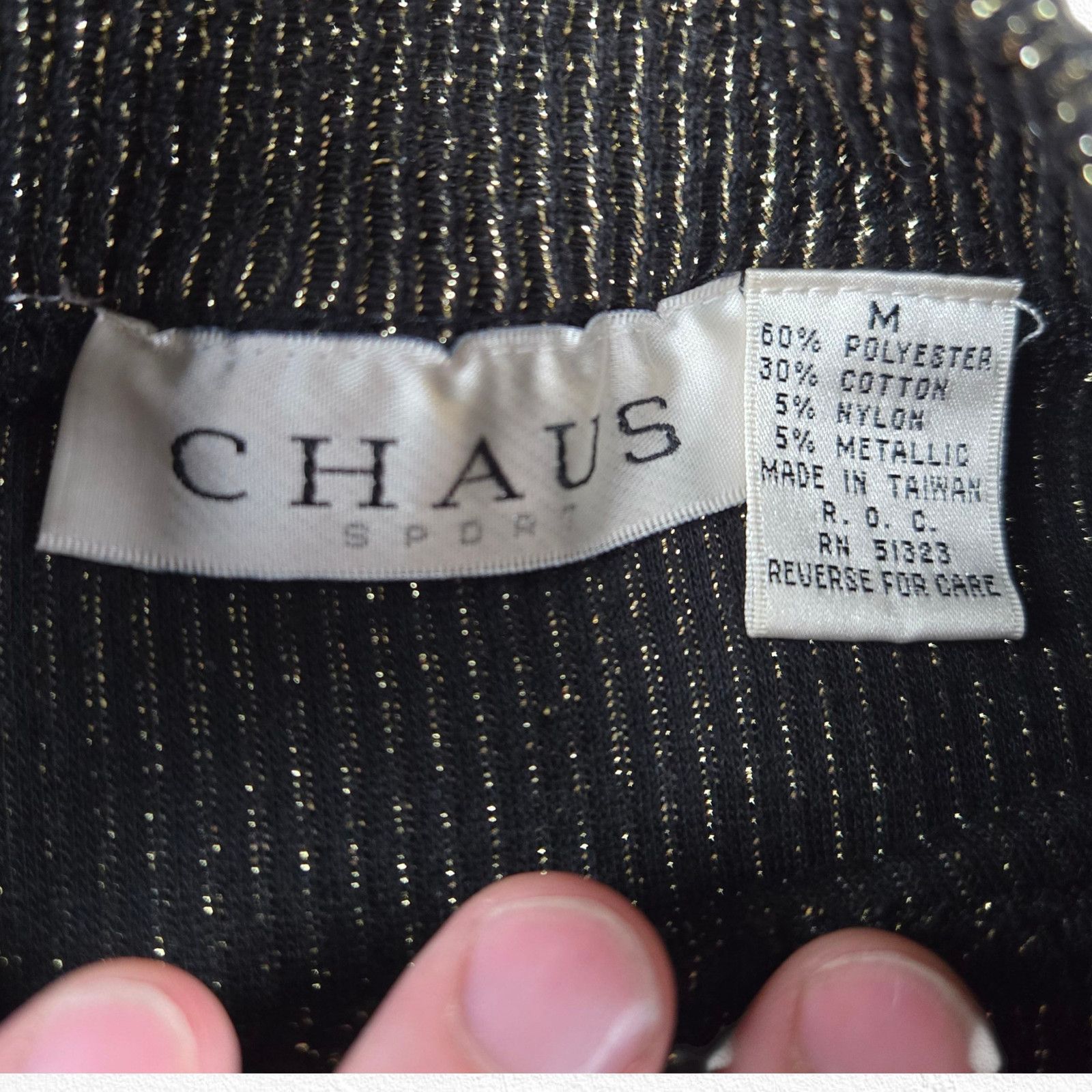 Vintage Metallic Gray Gold Mock Neck Ribbed Sweater Size Medium Size M / US 6-8 / IT 42-44 - 5 Thumbnail