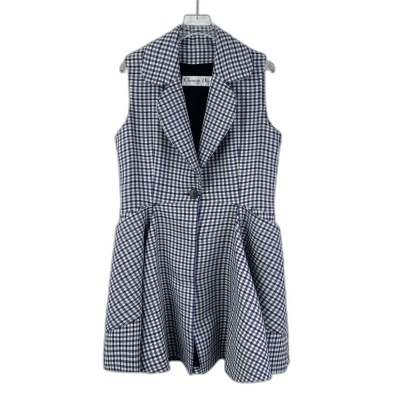 Dior Christian Dior Multicolor Check Wool Dress Size XXS / US 00 / IT 34 - 1 Thumbnail