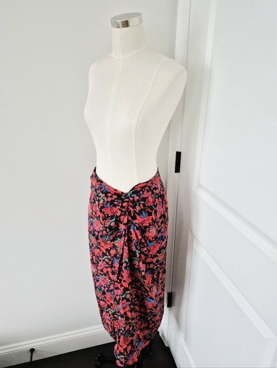 Rag & Bone Red Multi Amber Silk Floral Skirt Gift Party Spring Summer Size 26" / US 2 / IT 38 - 11 Thumbnail