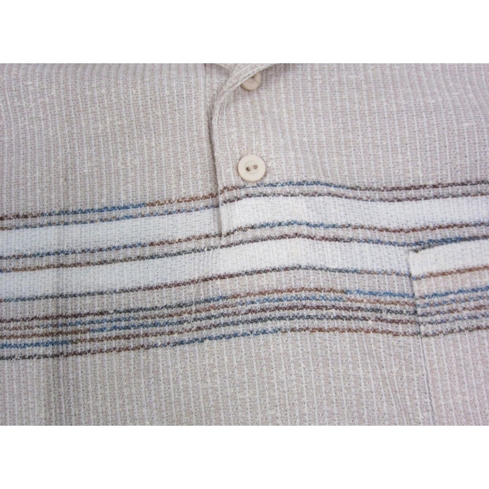 Vintage Mr California Polo Shirt Mens Large Beige Knit Vintage Retro Classic Short Sleeve Polo Shirt, Logo Button, Spread Collar - Used Condition Size US L / EU 52-54 / 3 - 7 Thumbnail