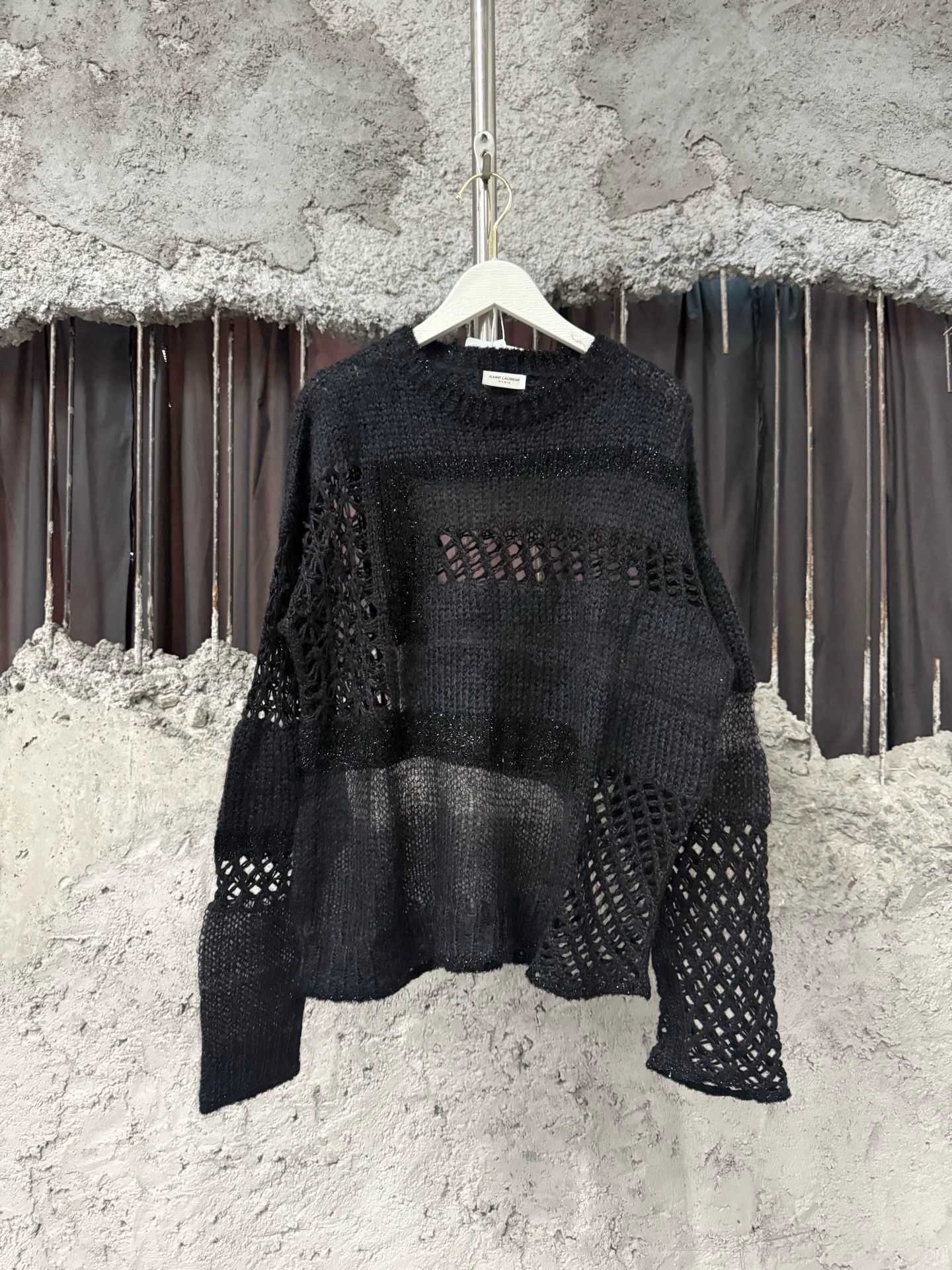 Saint Laurent Paris SAINT LAURENT SLP Openwork Knit Sweater XS New Size XS / US 0-2 / IT 36-38 - 1 Thumbnail