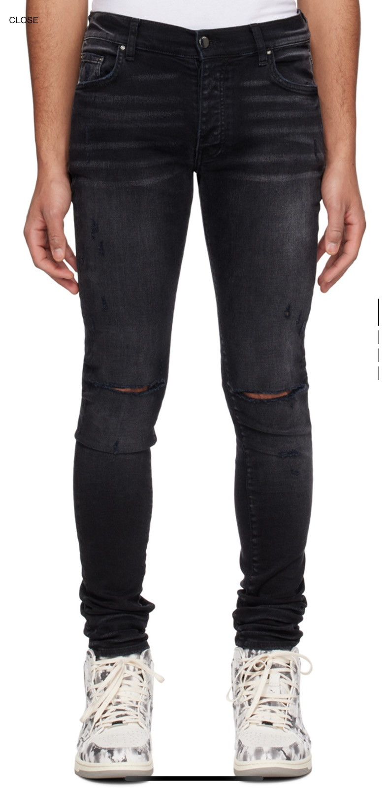 Amiri Amiri Black Slash Jeans Size US 31 - 1 Thumbnail