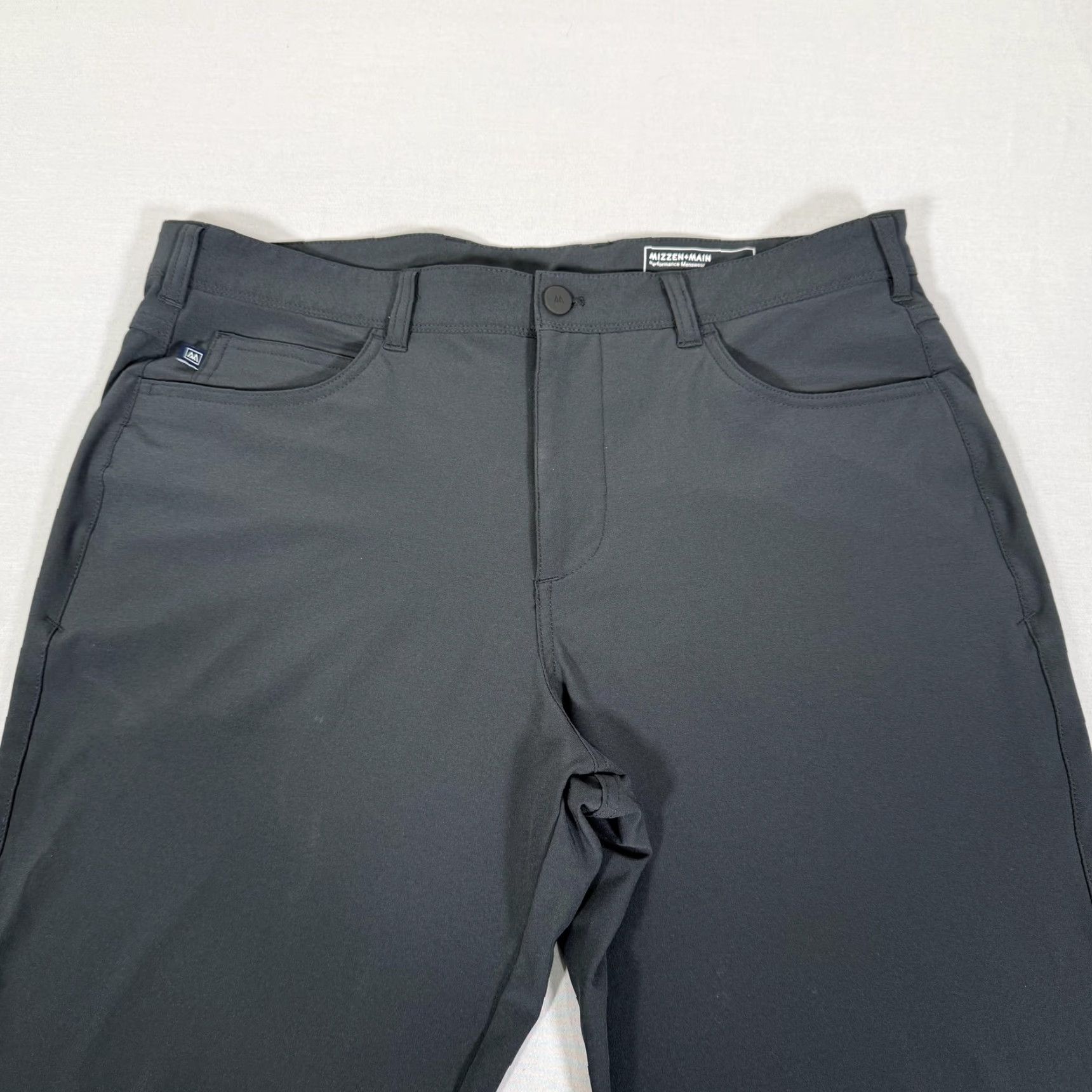 Mizzen+Main Mizzen Main Pants Mens 35x28 Charcoal Helmsman Slim 5 Pocket Performance Golf Size US 35 - 2 Thumbnail