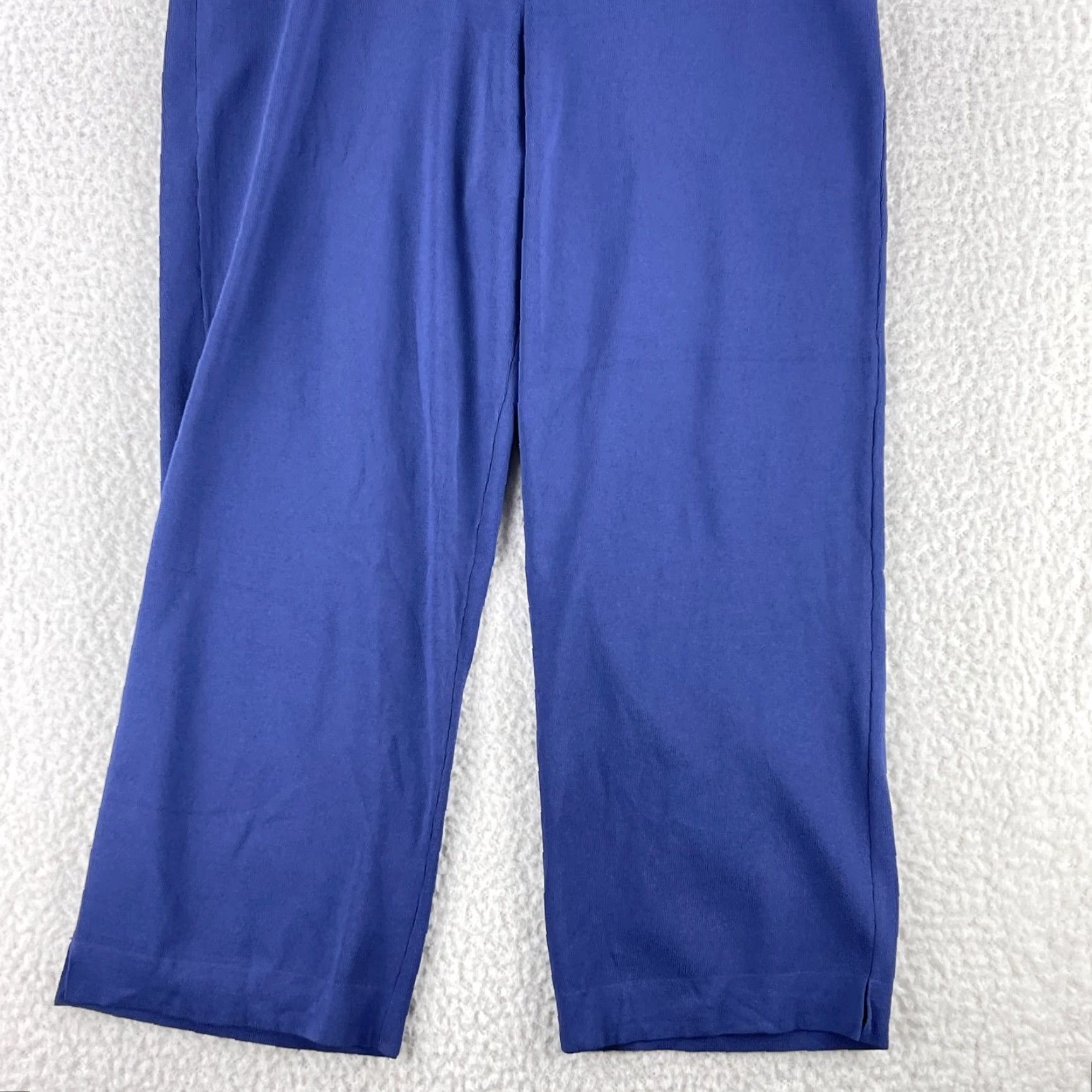 Vintage Chico's Purple Pull On Straight Leg Pants Womens Large Elastic Waist High-Rise" Size 36" / US 14 / IT 50 - 3 Thumbnail
