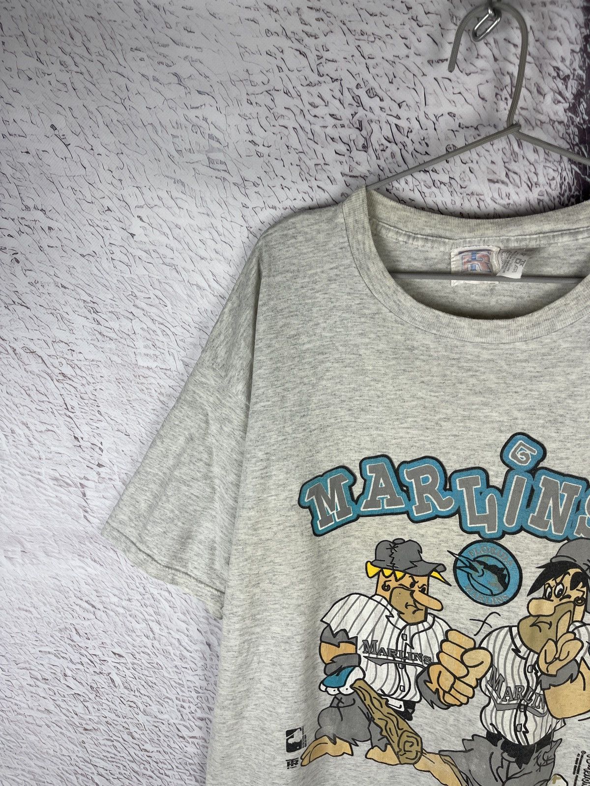 MLB the Flinstones vintage 1994 Florida Marlins MLB baseball tee Size US XL / EU 56 / 4 - 2 Thumbnail