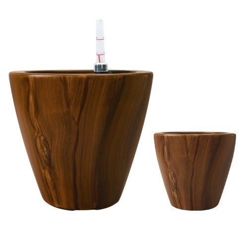 Designer × Homemade 2-Pack 10 in.Dark Wood Plastic Self-watering Planter Pot Size US L / EU 52-54 / 3 - 1 Thumbnail