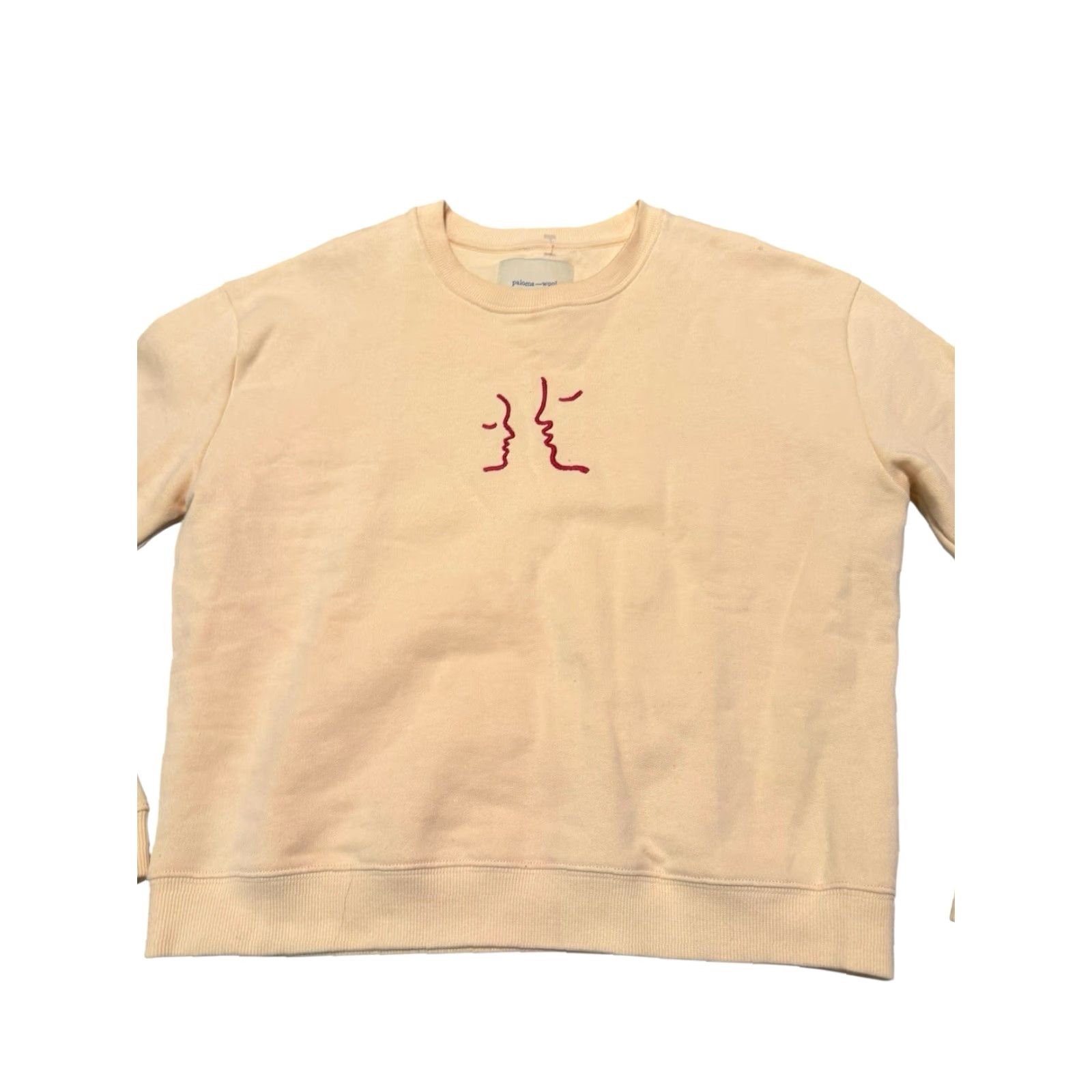 Paloma Wool Paloma Wool Guiri Embroidered Faces Sweatshirt Cream Beige Size M AW18 Size M / US 6-8 / IT 42-44 - 2 Thumbnail