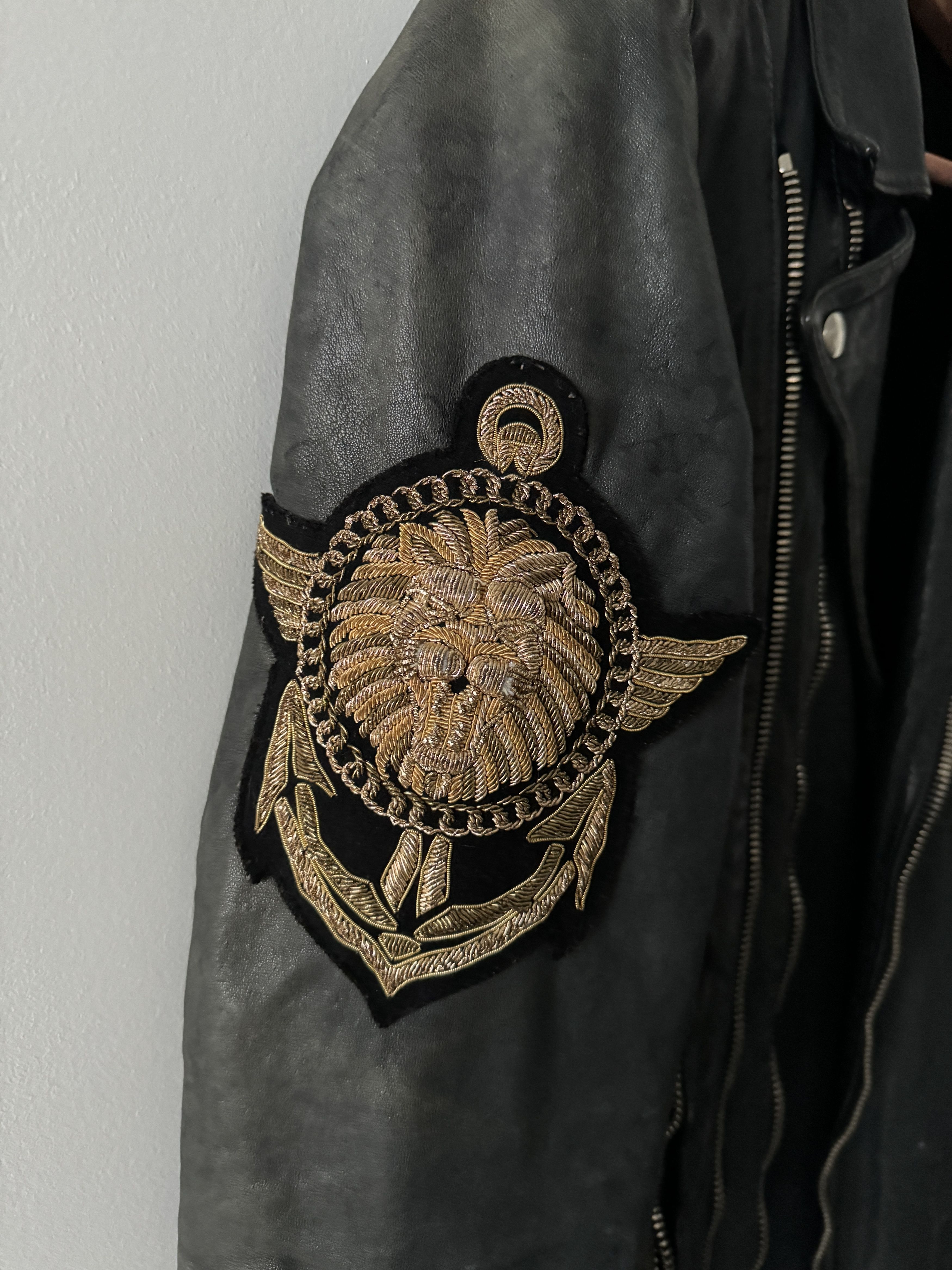 Balmain ROUSTEING BALMAIN EMBROIDERD PATCH LEATHER JACKET Size US L / EU 52-54 / 3 - 2 Thumbnail