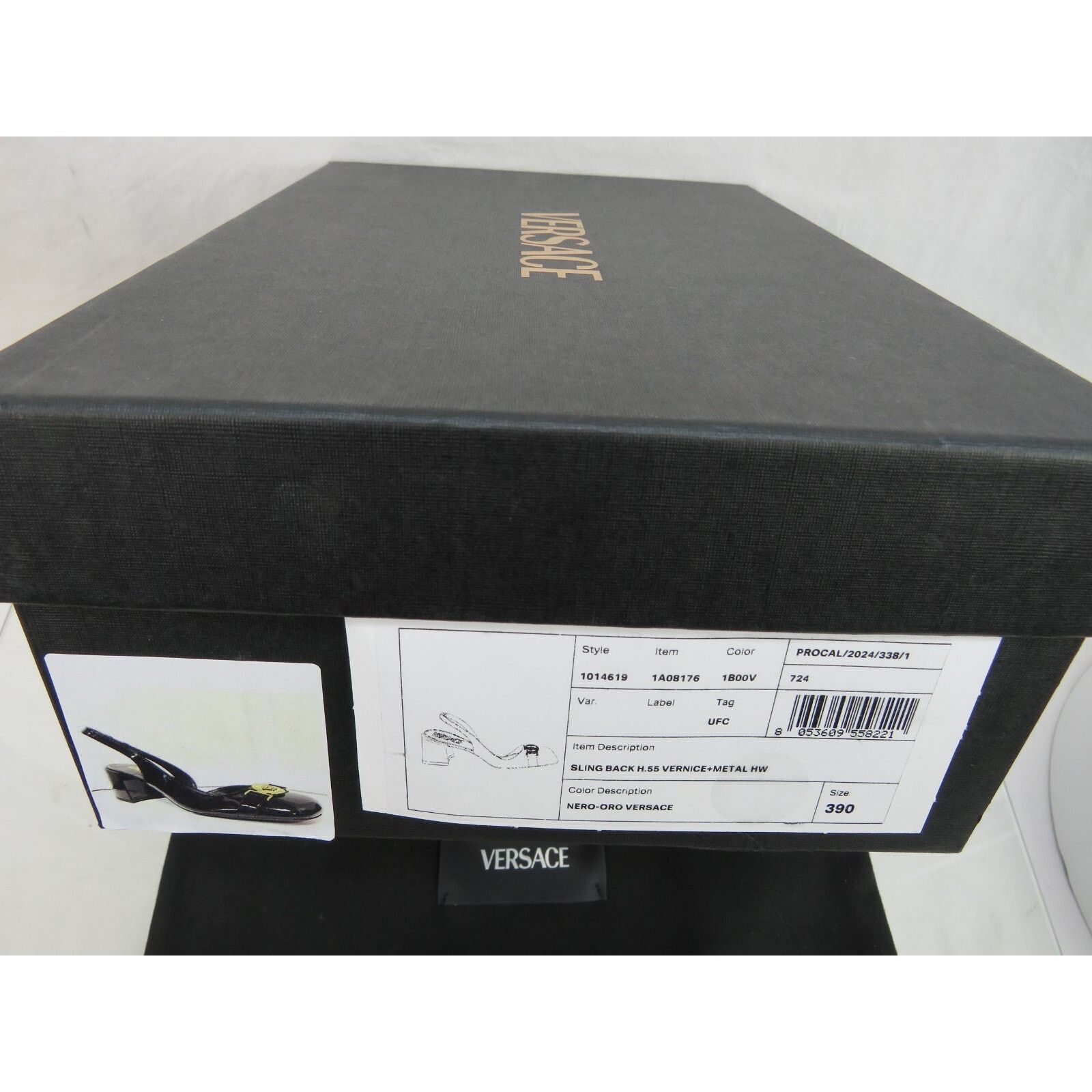 Versace VERSACE BLACK PATENT LEATHER MEDUSA SANDAL LOW PUMPS 38 Size US 8 / IT 38 - 12 Thumbnail