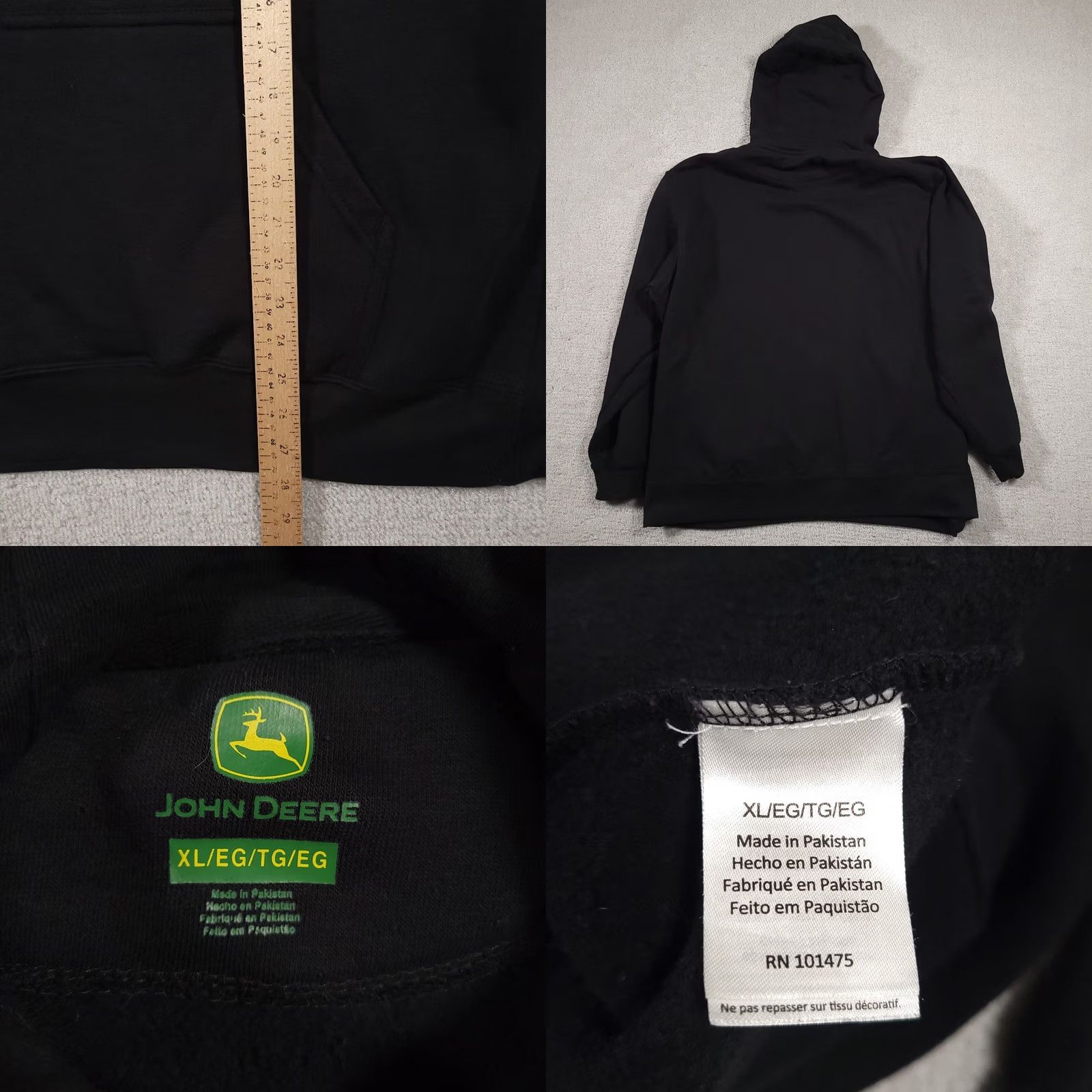 John Deere VINTAGE John Deere Hoodie Sweatshirt Mens XL Black Spell Out Deer Farm Outdoor Size US XL / EU 56 / 4 - 8 Thumbnail