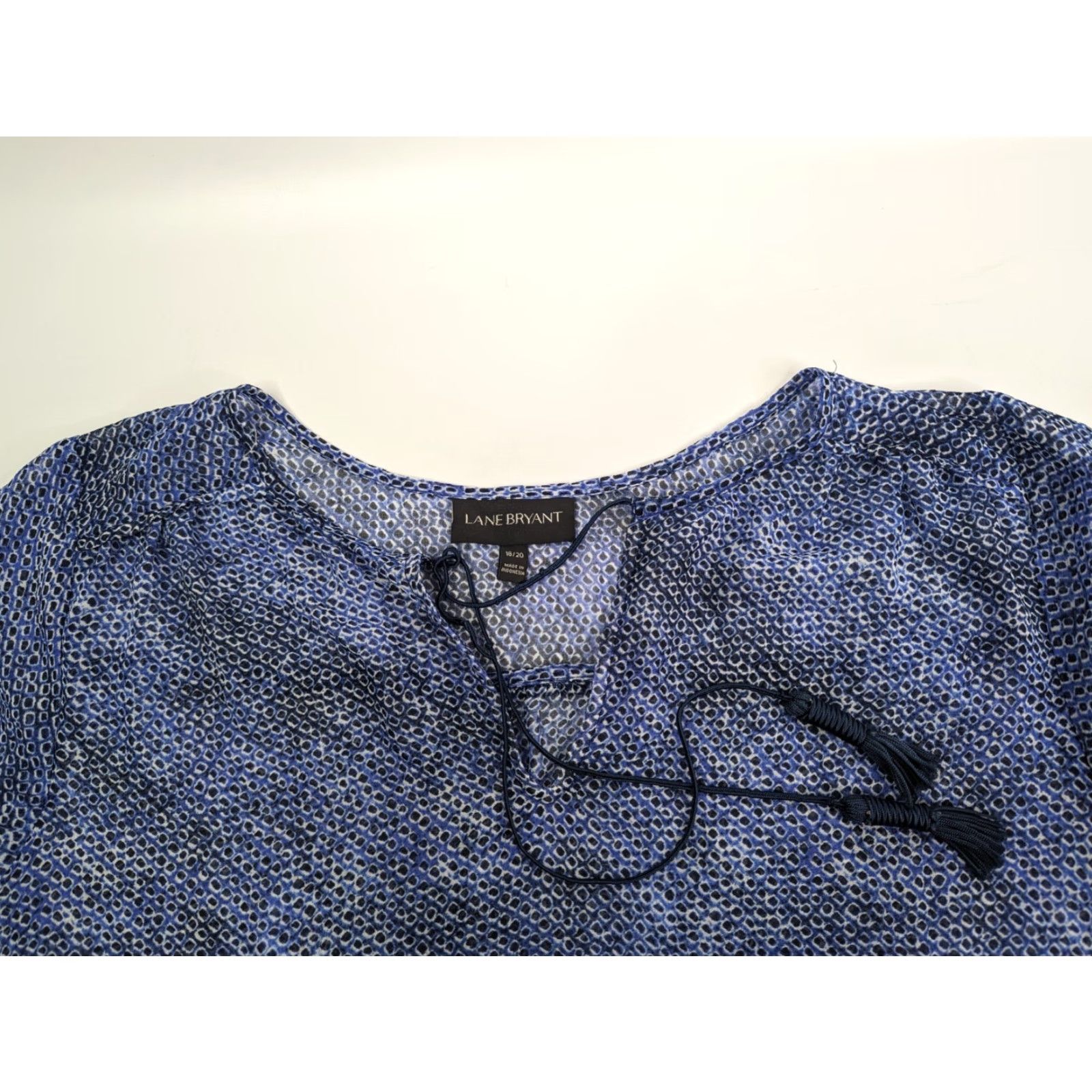 Vintage Lane Bryant Blouse Tunic Shirt Women’s Blue Sheer Long Sleeve Size 18/20 Blouse/Top/V-Neck, Polyester, Chiffon, Plus, Womens Size XXL / US 16-18 / IT 52-54 - 7 Thumbnail