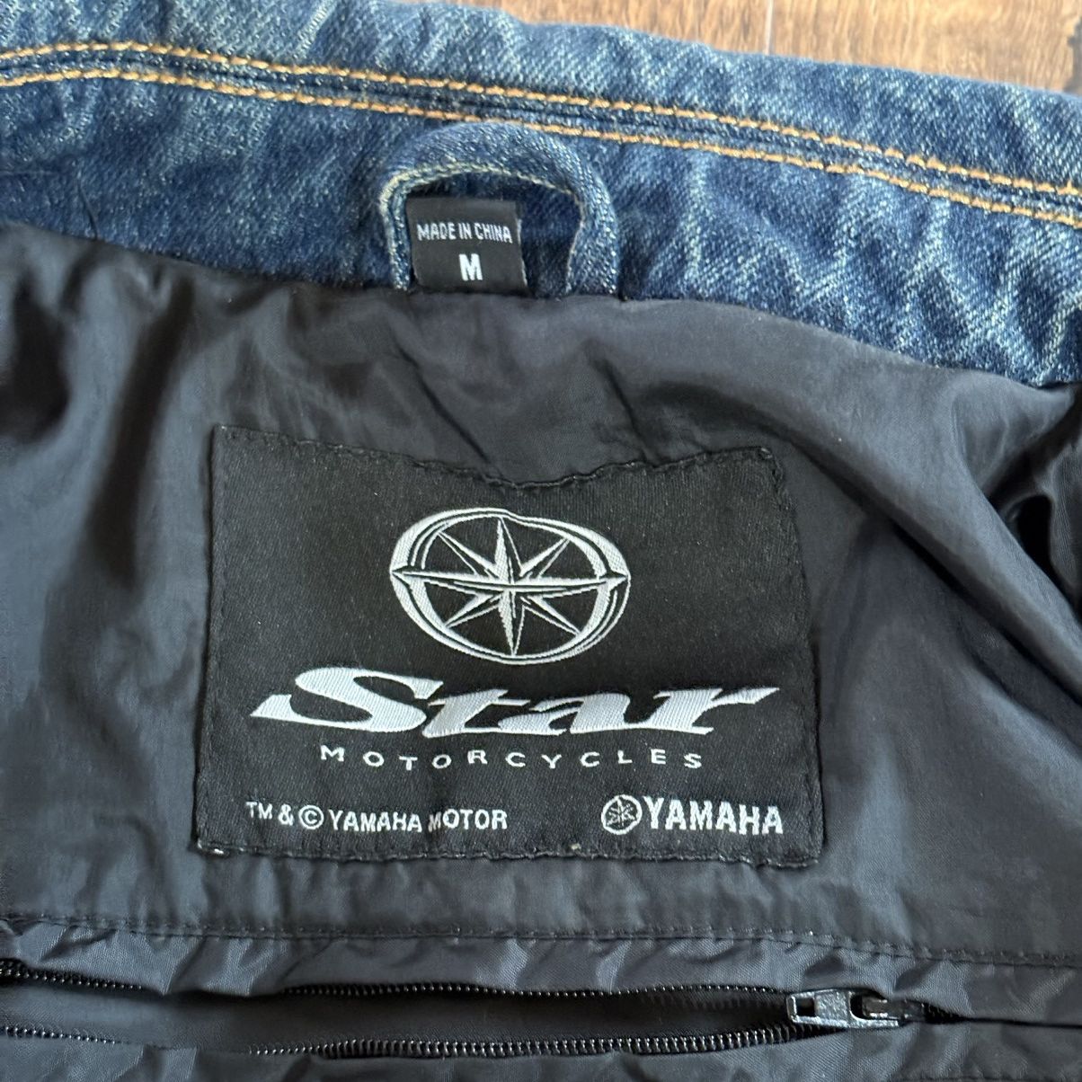 Yamaha Yamaha star vintage leather/denim motorcycle jacket Size US M / EU 48-50 / 2 - 6 Thumbnail