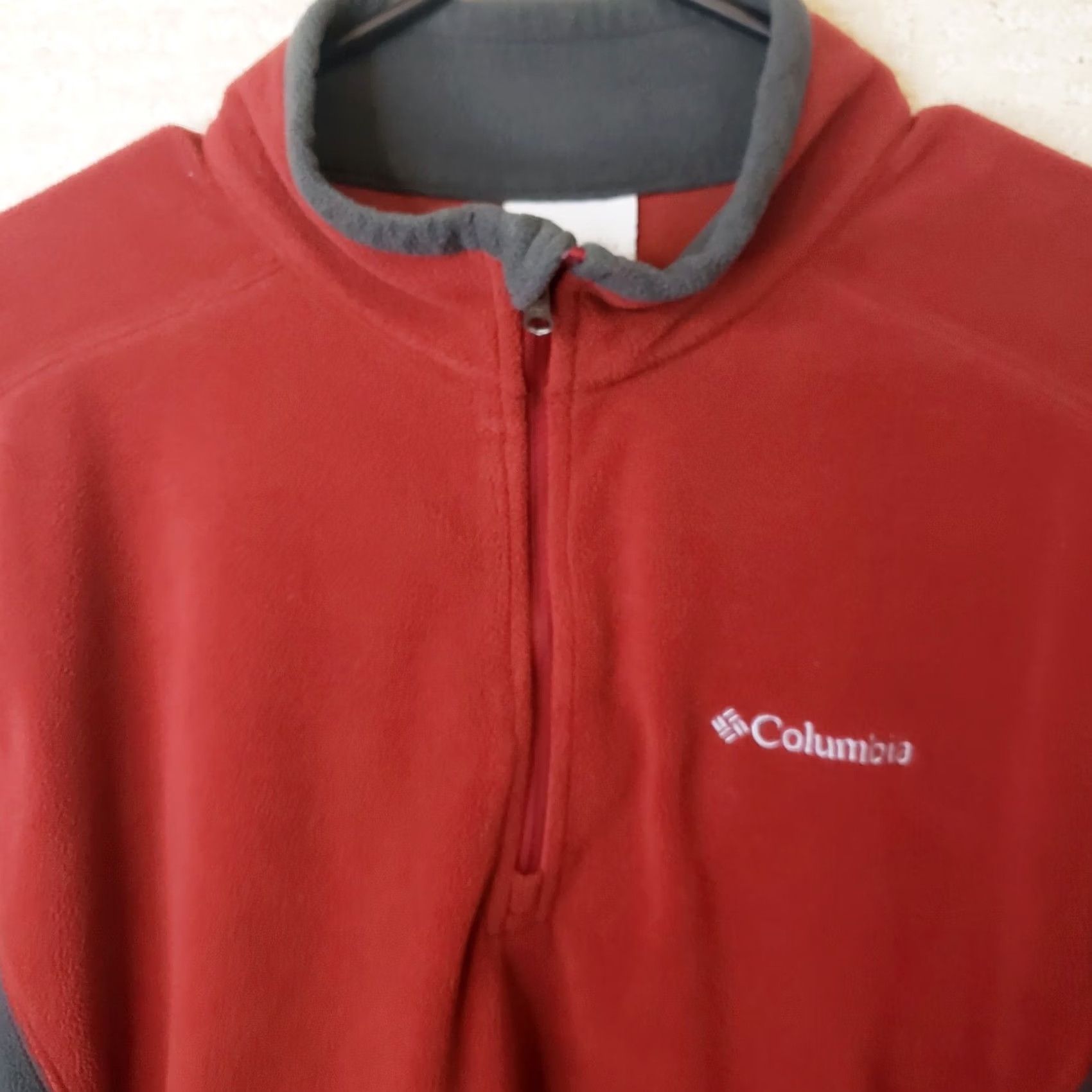 Vintage COLUMBIA SPORTSWEAR Jacket Pullover 1/4 Zip Red Fleece Men M Size Regular Jacket Mens Red 1/4 Zip Pullover 100% Polyester Solid Style Size US M / EU 48-50 / 2 - 6 Thumbnail