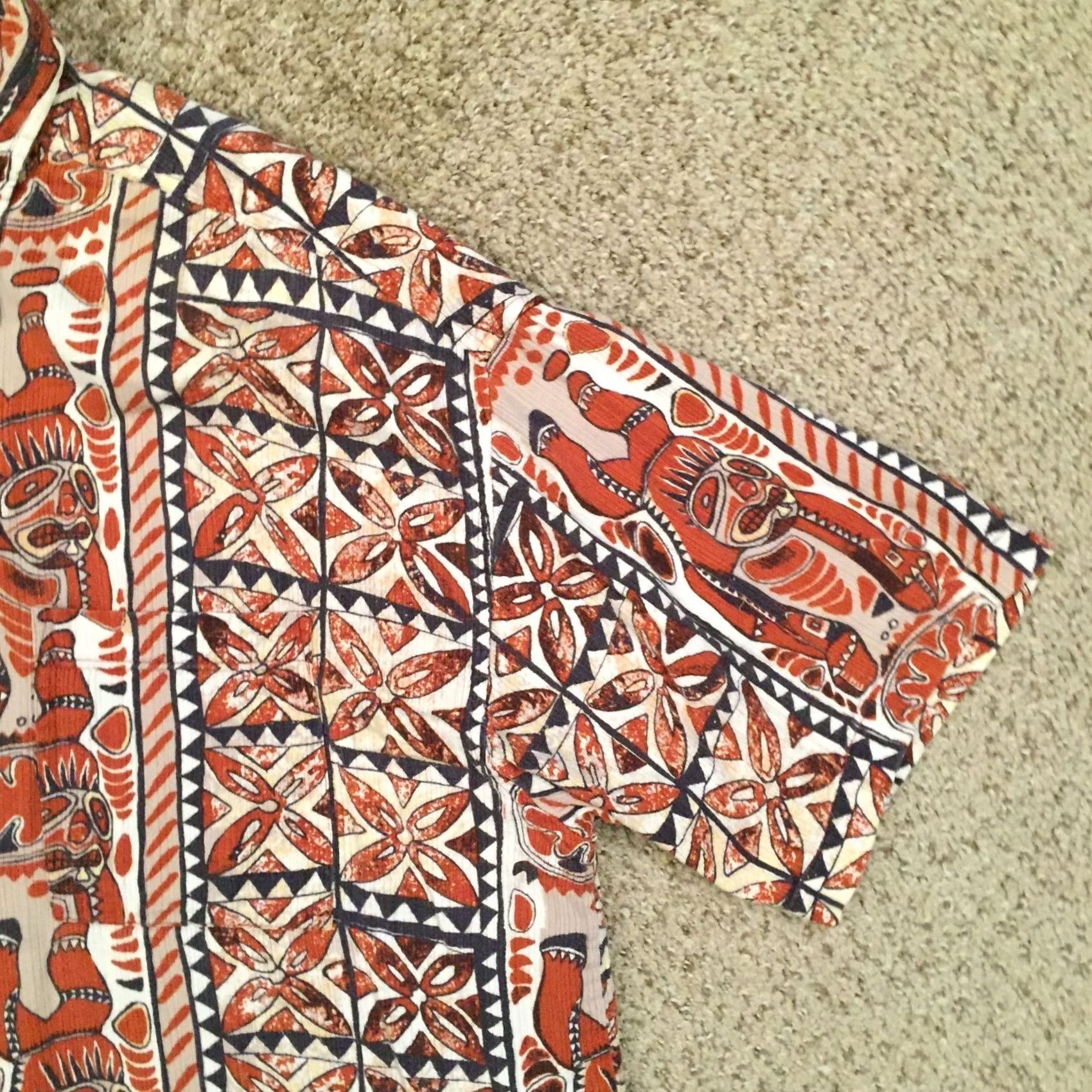 Vintage Arizona Jeans Shirt Mens XL Brown Geometric Short Sleeve Button Up Size US XL / EU 56 / 4 - 5 Thumbnail