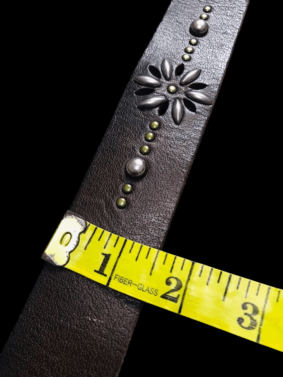 Handmade Leather Belt Metal Studded