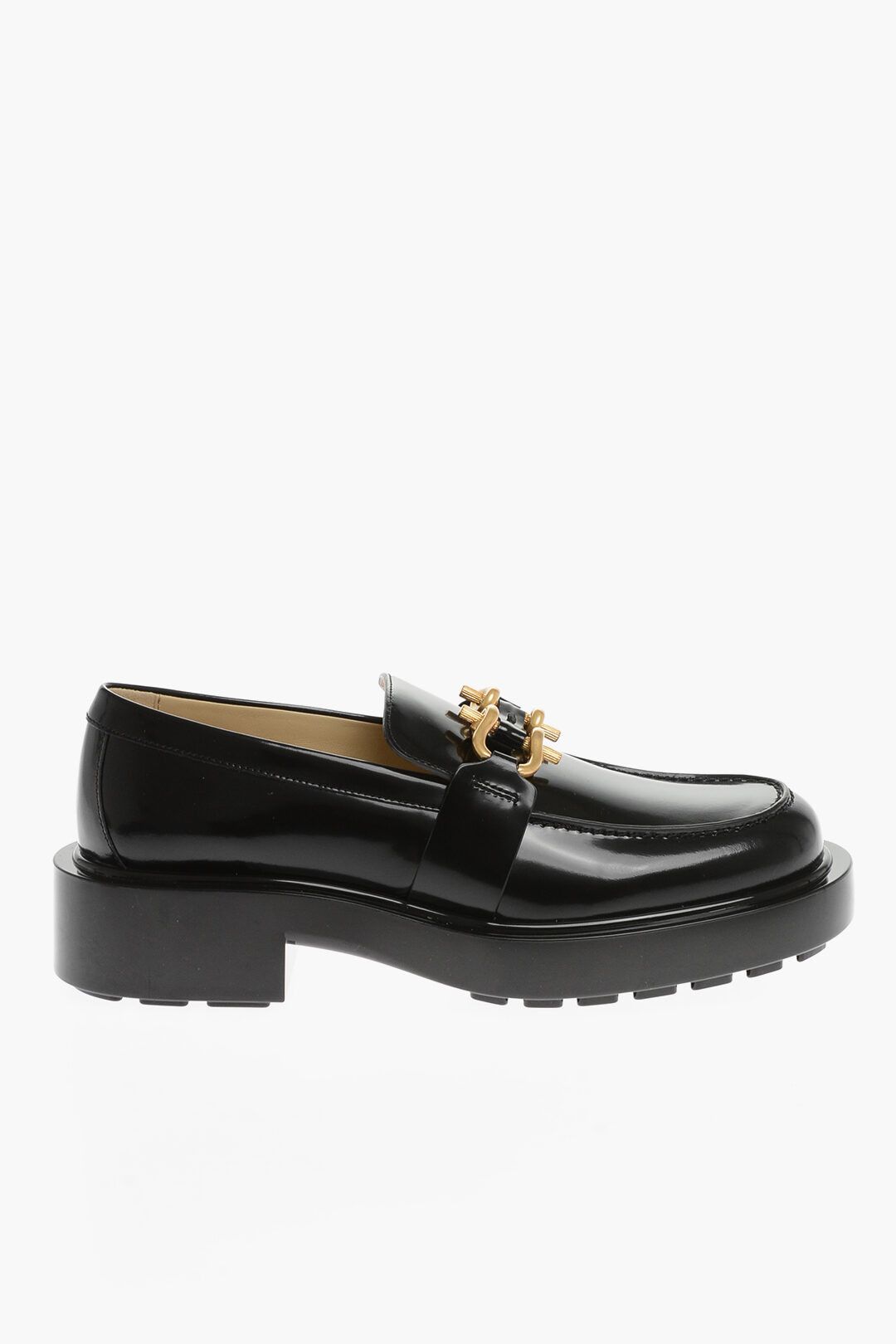 image of Bottega Veneta Og1Mm0424 Brushed Leather Clamp Loafers In Black, Men's (Size 7)
