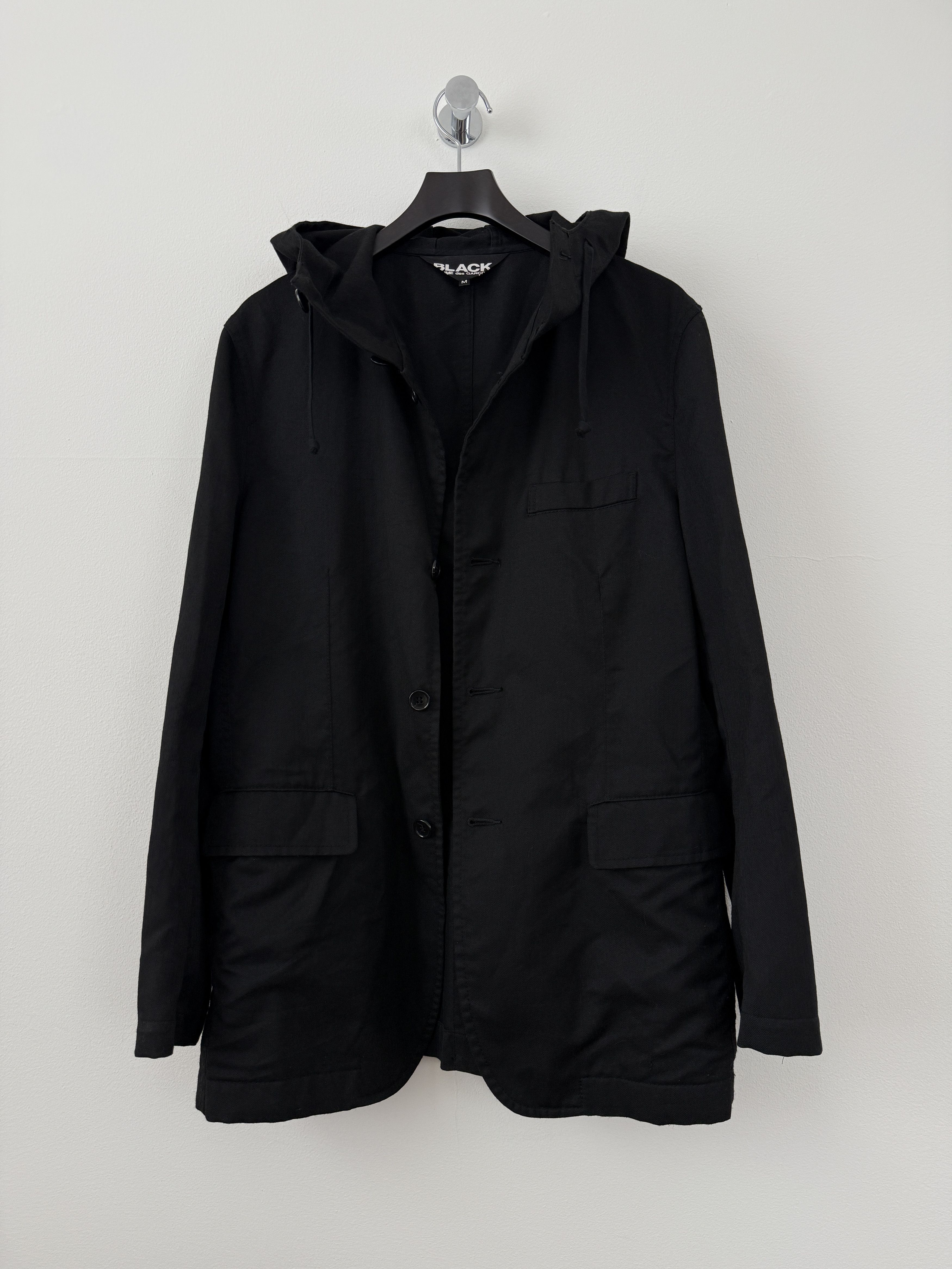 Comme des Garcons Black Hooded Button Up Jacket Size US M / EU 48-50 / 2 - 3 Thumbnail
