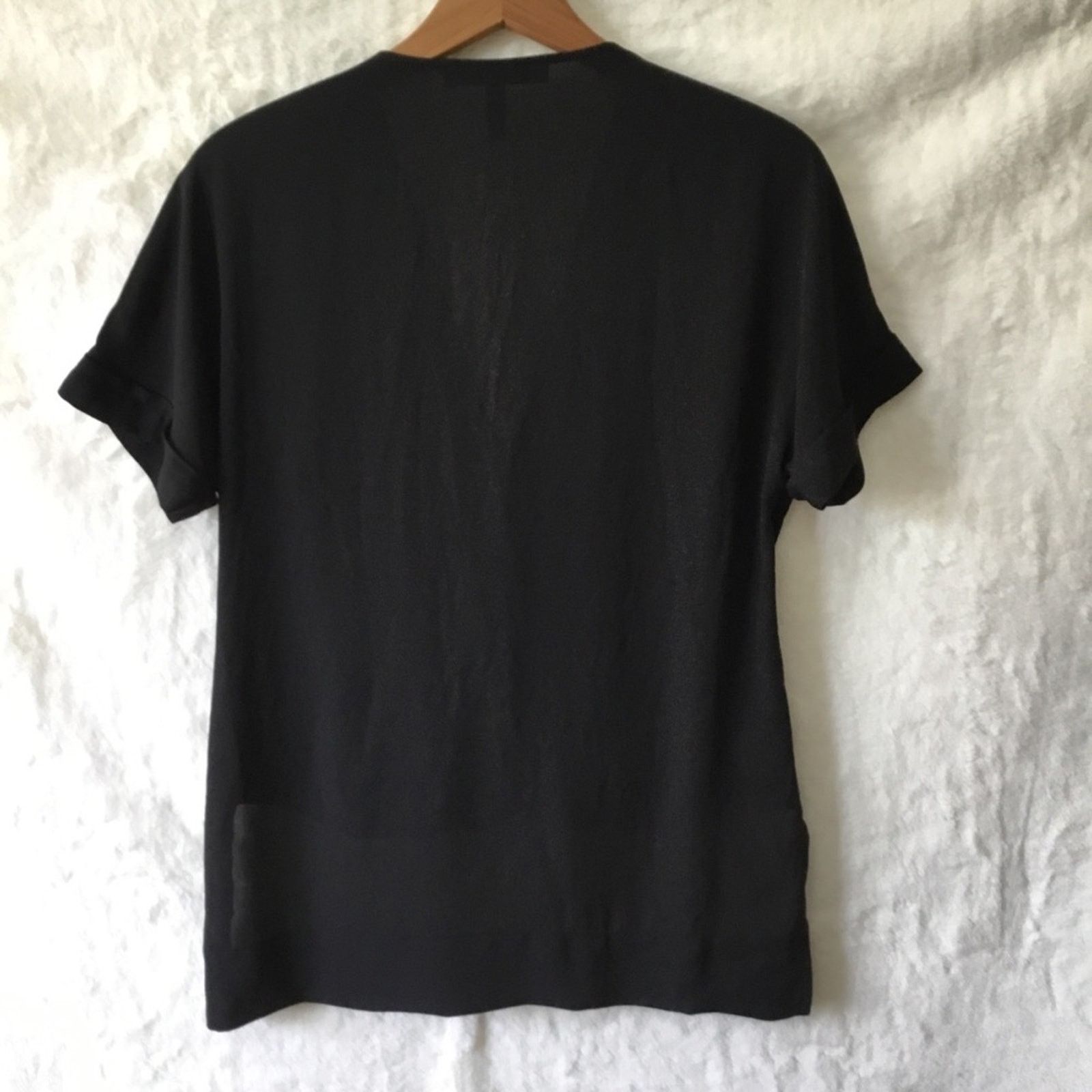 Bcbgmaxazria BCBGMaxAzria Black Drape Front Hi-Low Sheer Top Size XS / US 0-2 / IT 36-38 - 16 Thumbnail