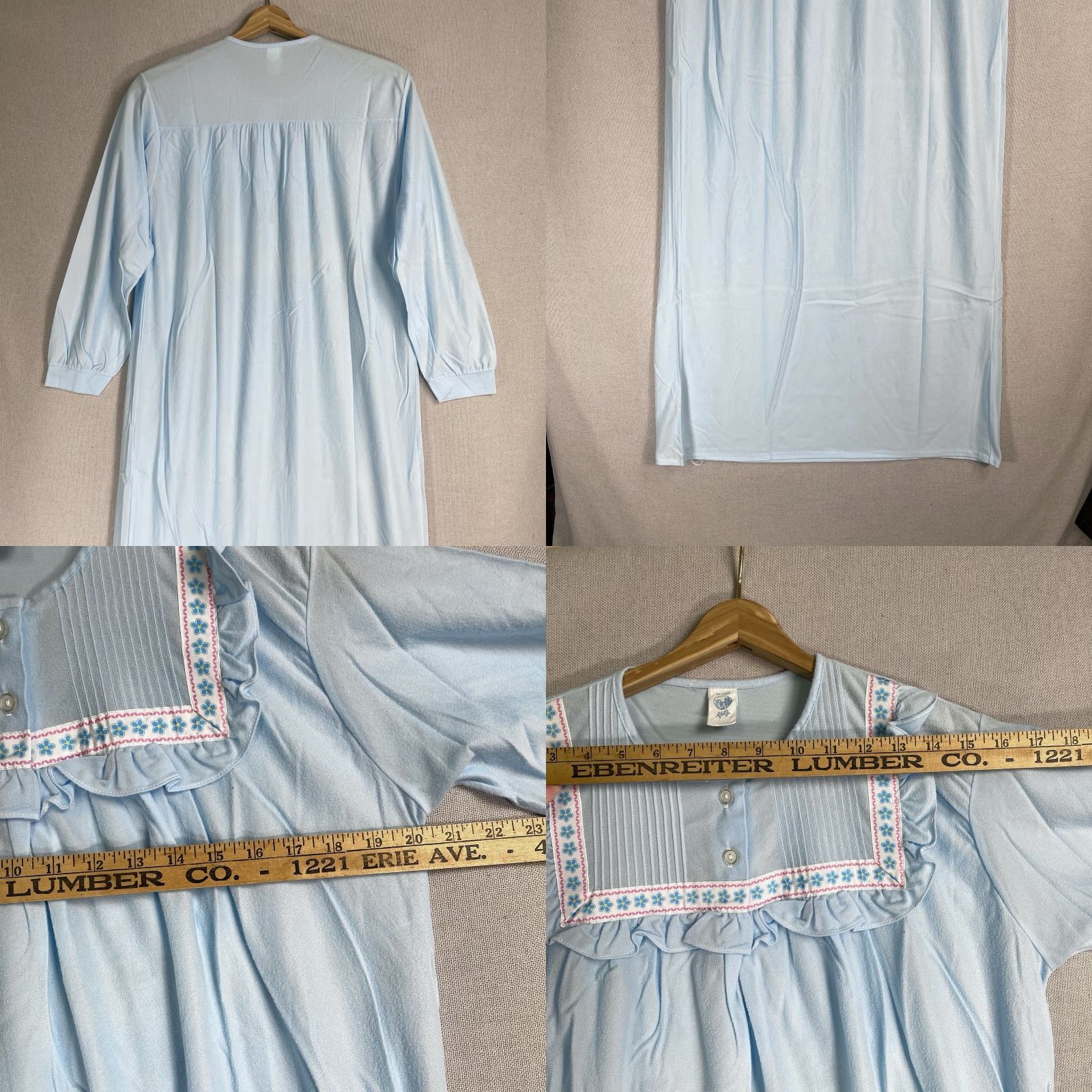 Vintage VINTAGE Katz Nightgown Gown Dress Floral Blue 70s Size S Nightgown Victorian - Katz Size S / US 4 / IT 40 - 8 Thumbnail