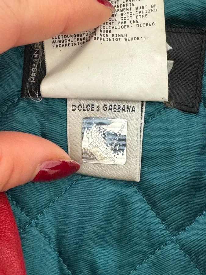 2000s Dolce & Gabbana Blue & Black Racing Biker Leather Jacket