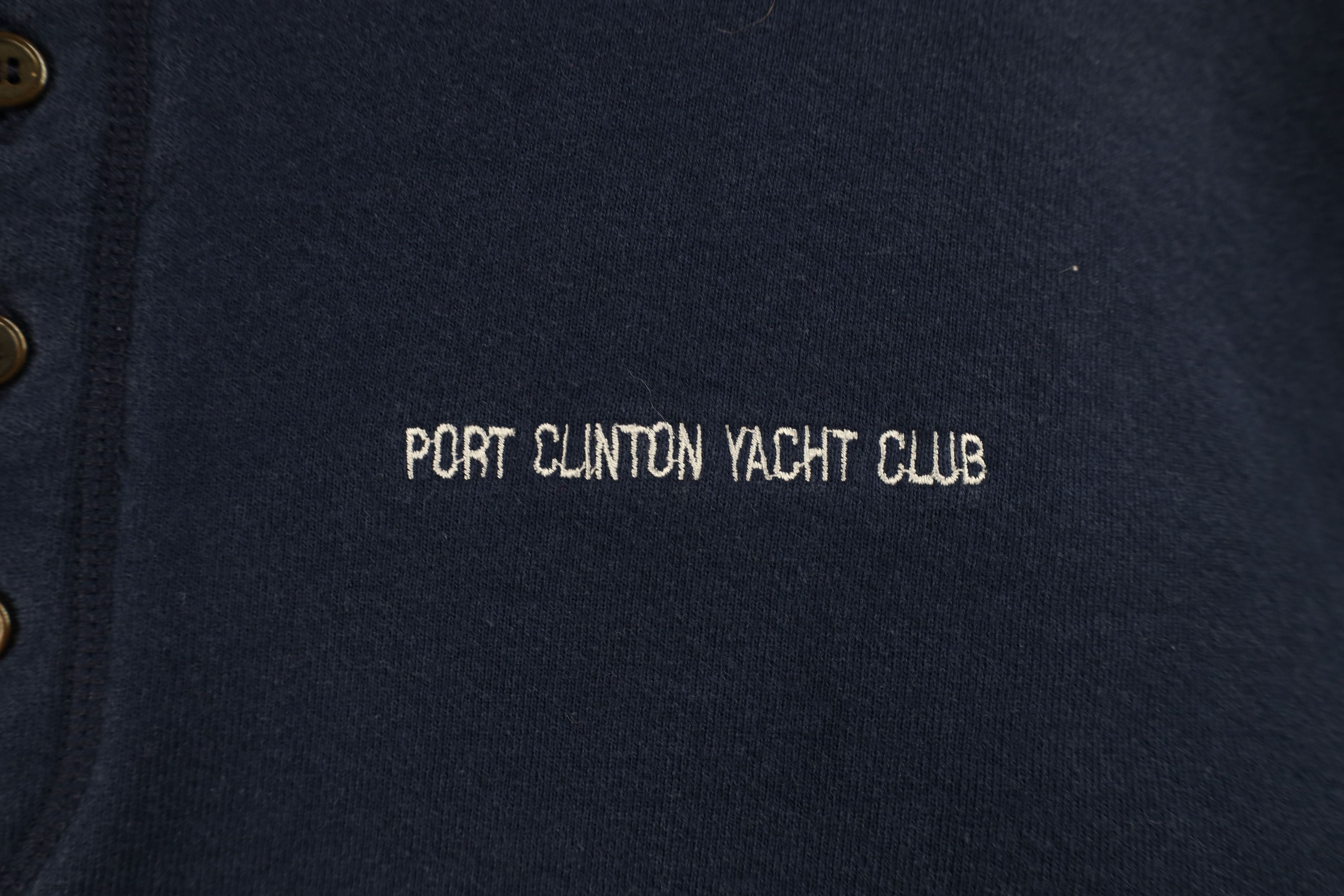 Vintage Vintage 90s Clinton Yacht Club Henley Sweatshirt Navy Blue Size US L / EU 52-54 / 3 - 4 Thumbnail