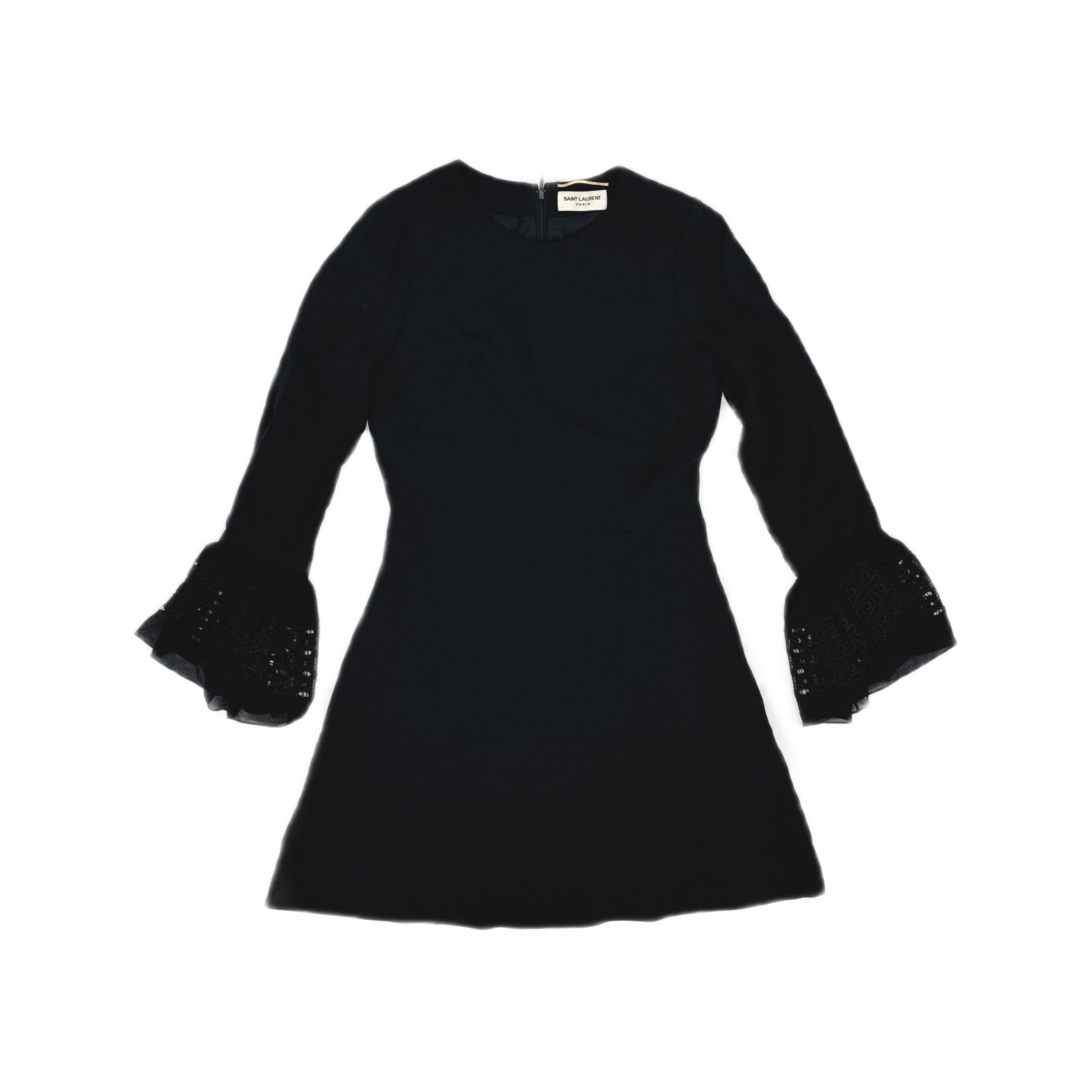 saint laurent lace mini dress Saint Laurent Lace-Detail Mini Dress - Black