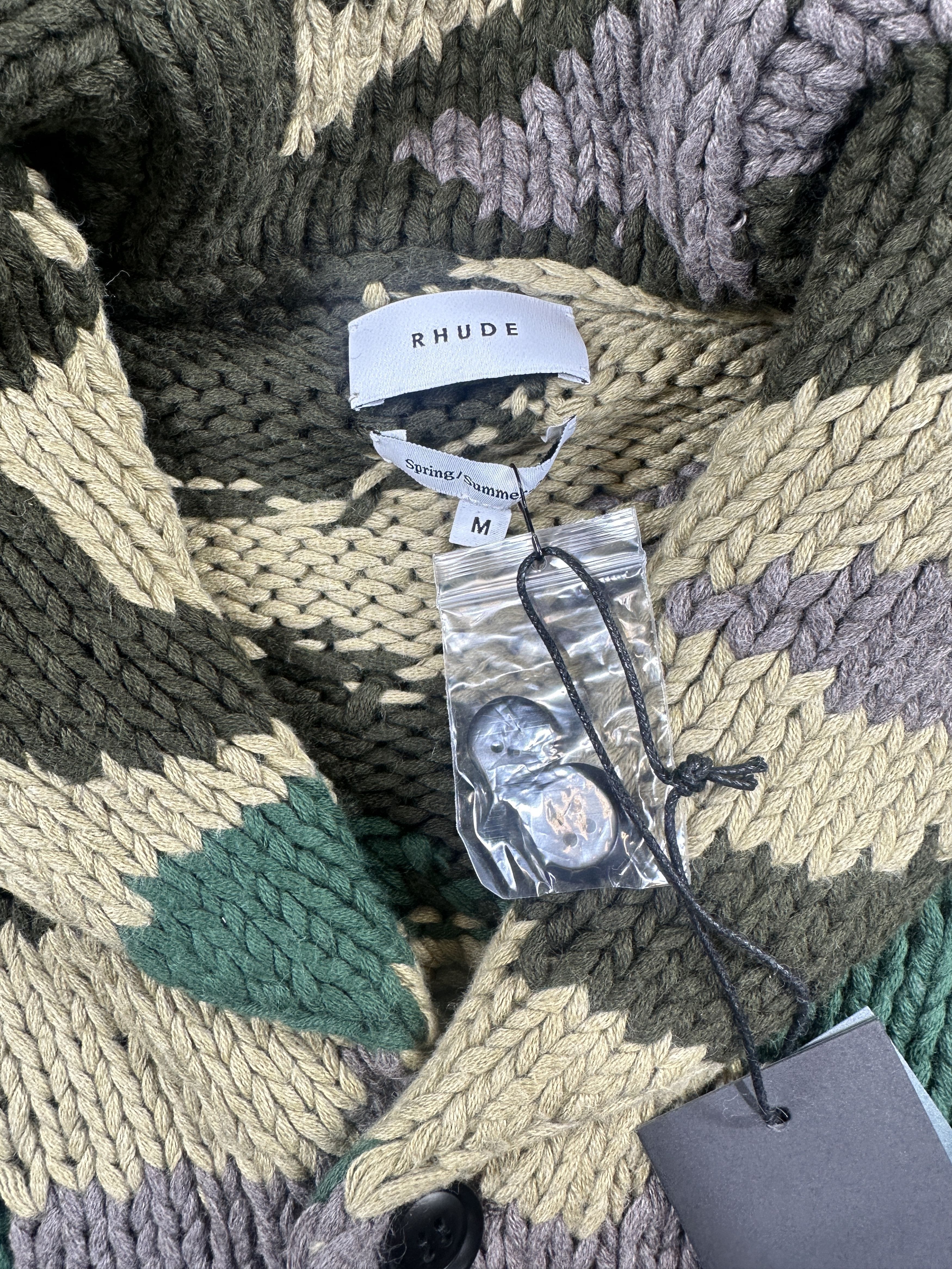 Rhude Rhude Heavyweight Knit Men's Camo Cardigan - Size Medium Size US M / EU 48-50 / 2 - 4 Thumbnail