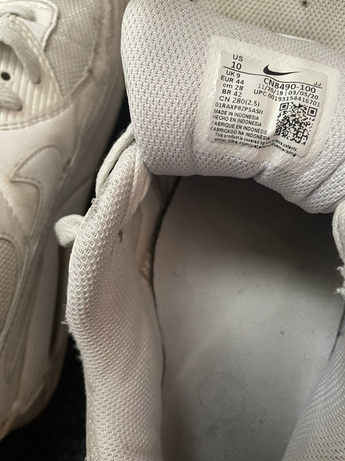 Nike White Nike Air Max 90 Size US 10 / EU 43 - 5 Thumbnail