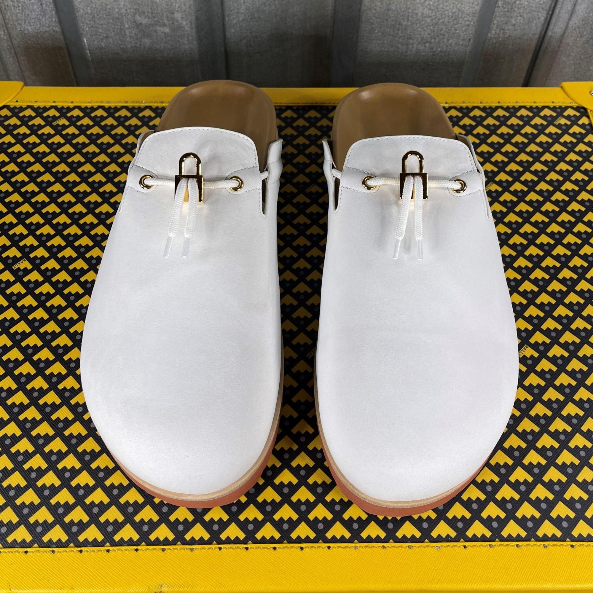 Buscemi Buscemi Pietro White Nubuk Leather Slippers US 8 EU 41 Size US 8 / EU 41 - 3 Thumbnail