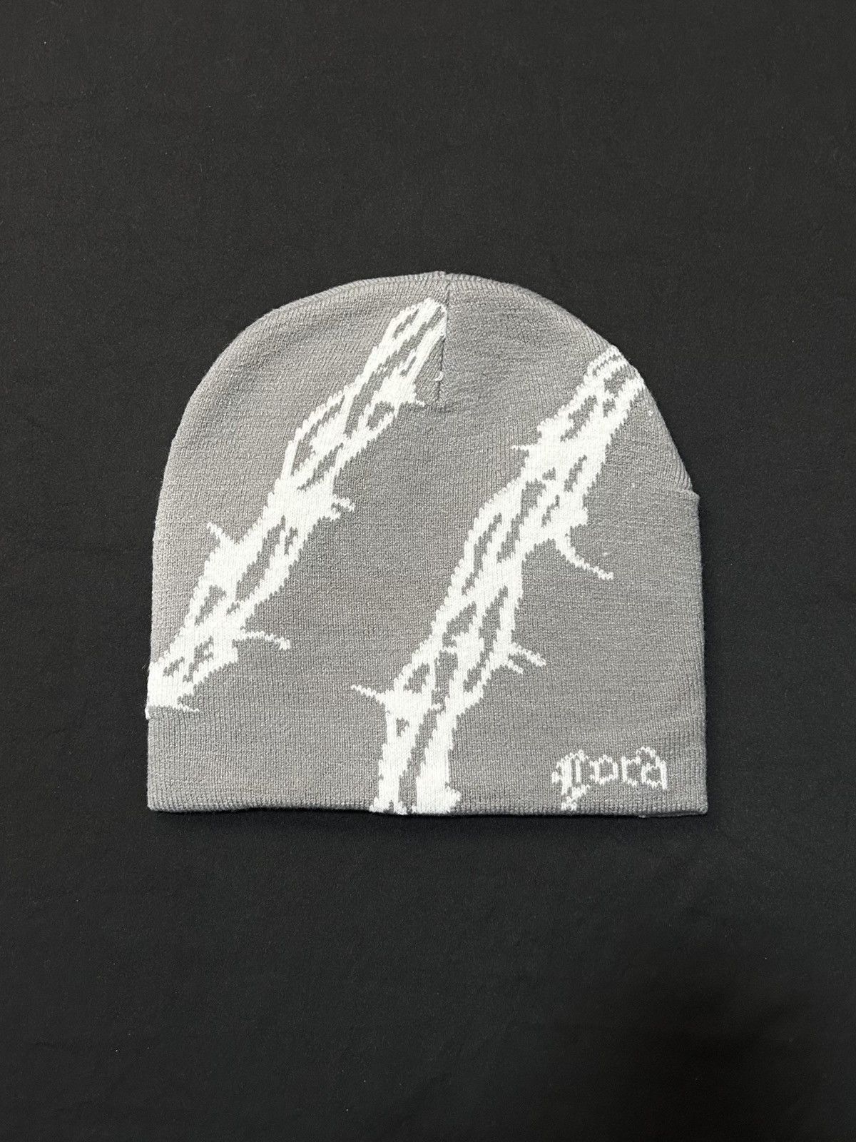 Japanese Brand Rare Barbed Wire Graphic Graphic No Cuff Knit Gray Beanie Size ONE SIZE - 1 Thumbnail