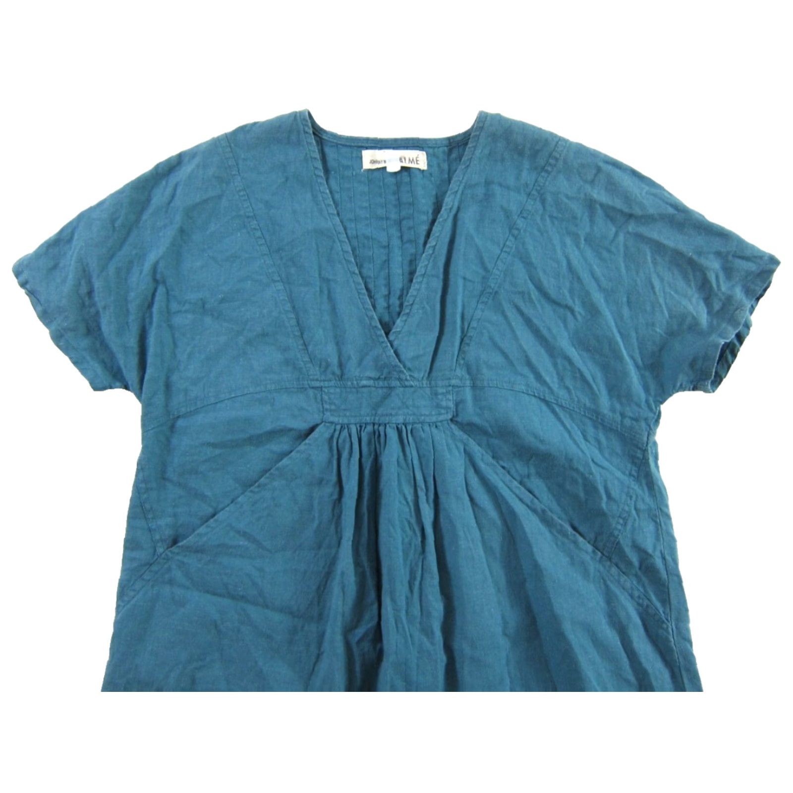 Johnny Was Johnny Was Calme' Hemp Organic Cotton Sea Green Pocket Short Sleeve Dress XS Shirt Dress Womens Vintage Size 26" / US 2 / IT 38 - 5 Thumbnail