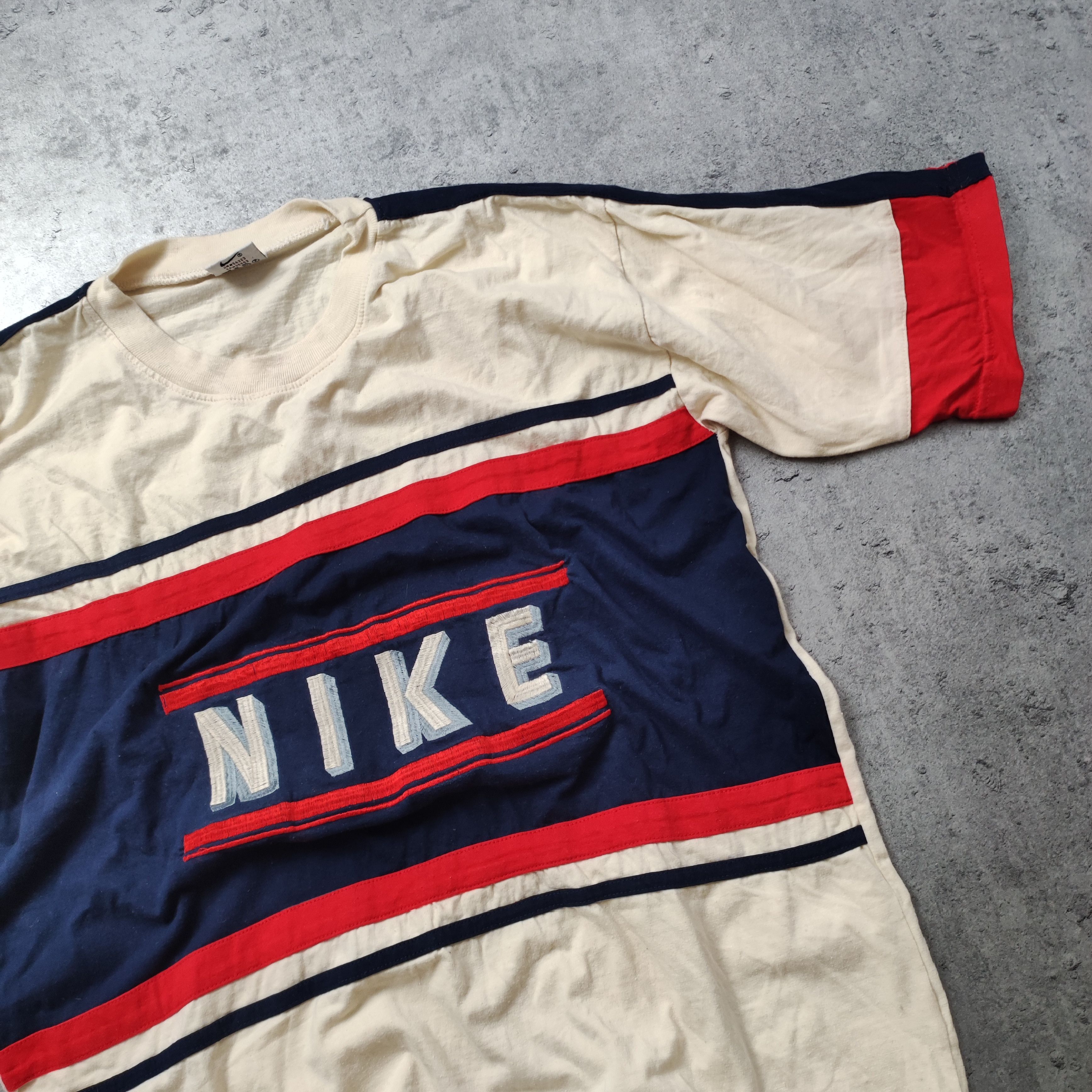 Nike × Vintage Vintage RARE 90s Nike Spelout Embroidere Logo Tee Size US M / EU 48-50 / 2 - 3 Thumbnail
