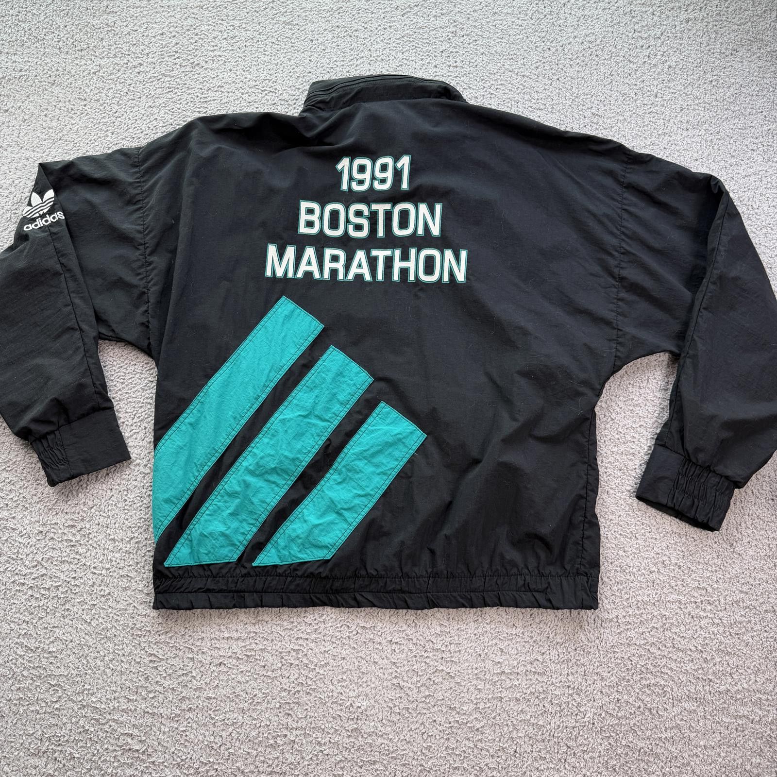 Adidas 1991 Boston Marathon Adidas Windbreaker Jacket Trefoil Y2K Size US L / EU 52-54 / 3 - 1 Thumbnail