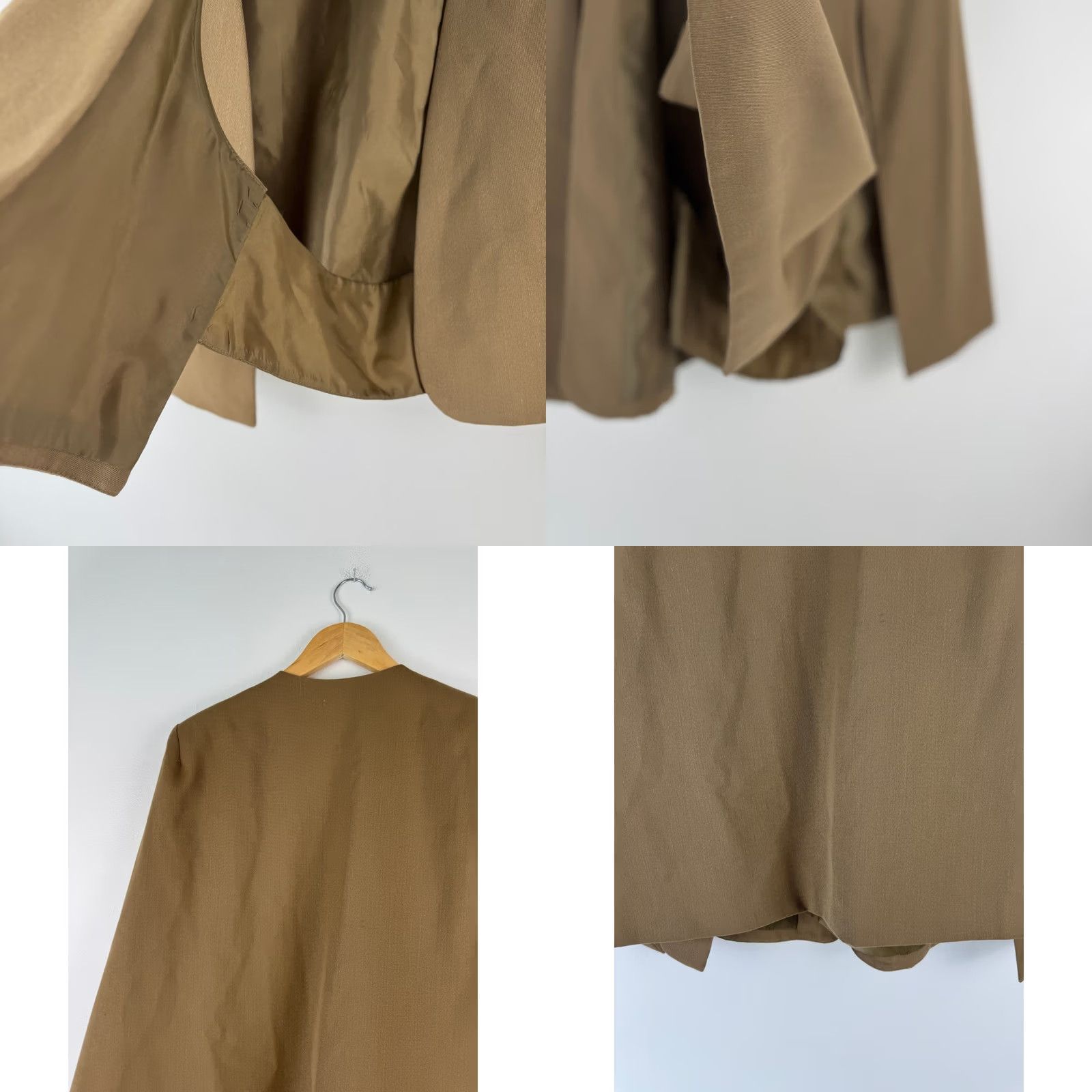 Vintage VINTAGE Alberto Makali Cape Blazer Jacket Brown L 100% Wool Open Front Womens Size L / US 10 / IT 46 - 8 Thumbnail