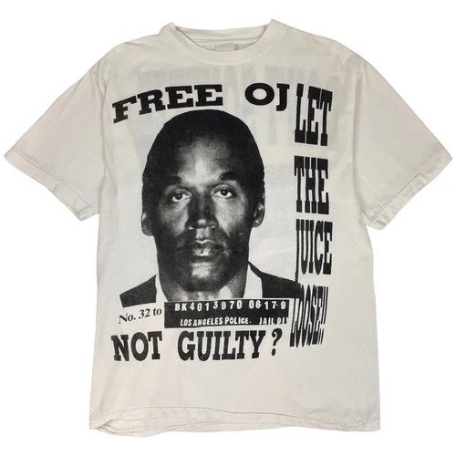 image of Vintage Oj Simpson Let The Juice Loose T-Shirt White, Men's (Size XL)