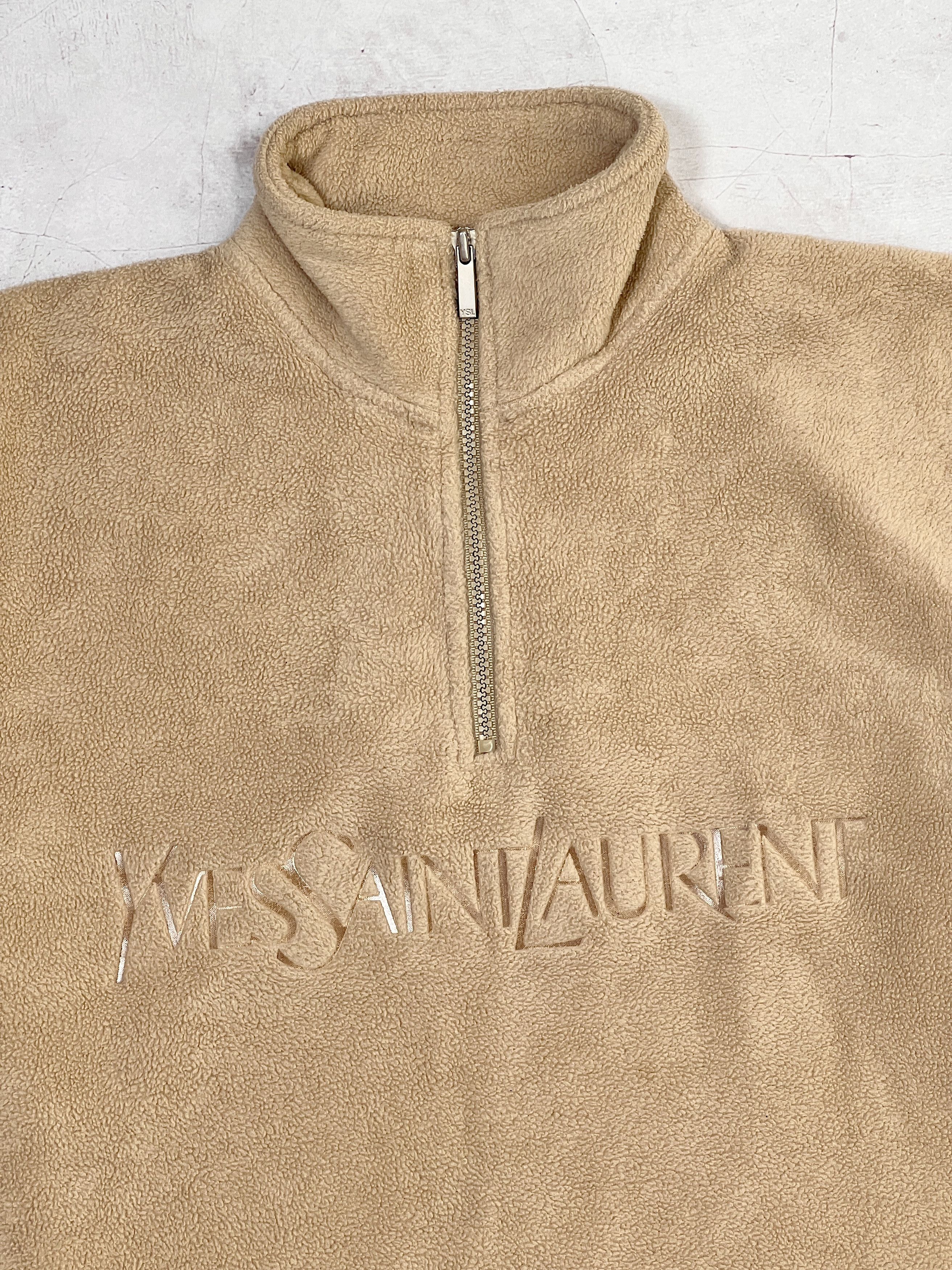 Vintage Vintage Yves Saint Laurent Fleece 1/4 zip Pullover Size US M / EU 48-50 / 2 - 7 Thumbnail