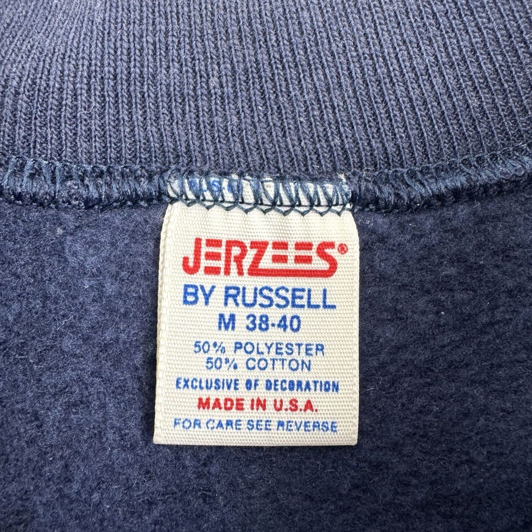 Jerzees VINTAGE NCO School Army Sweatshirt Men's Medium Blue Jerzees 80s USA Army 1980s Pullover Crew Neck Regular - Mens Tools: Navy? Size US M / EU 48-50 / 2 - 4 Thumbnail