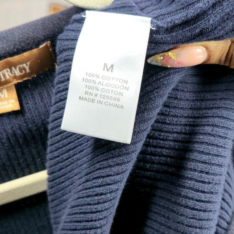 Ellen Tracy Ellen Tracy Navy Blue 100 Percent Cotton Sweater Size Medium Size M / US 6-8 / IT 42-44 - 5 Thumbnail