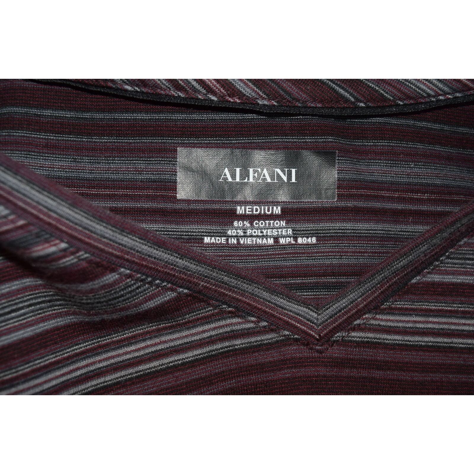 Alfani Alfani Purple/Gray Striped V-Neck Short Sleeve T-Shirt SZ M Size M / US 6-8 / IT 42-44 - 4 Thumbnail