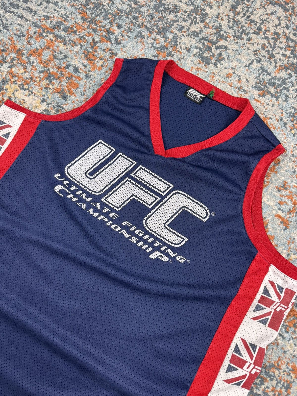 UFC × Vintage Vintage 90s UFC Mesh tank top sleeveless jersey UK flag Size US XXL / EU 58 / 5 - 5 Thumbnail