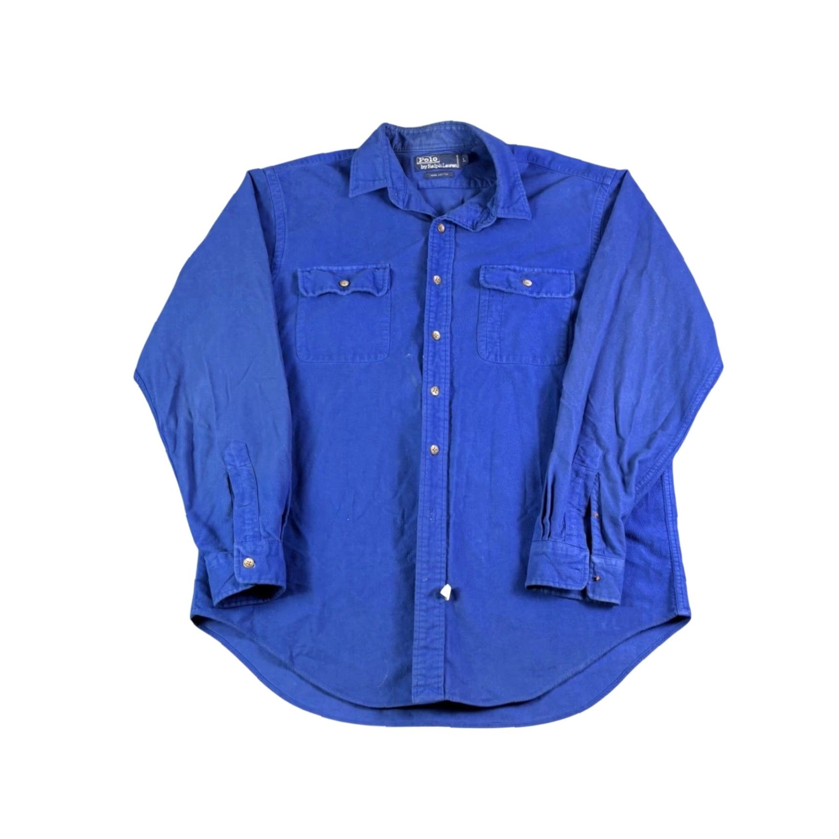 Polo Ralph Lauren Polo Ralph Lauren Shirt Button-Up Large L Blue Cotton Flannel 90s Casual Workwear Mens Size US L / EU 52-54 / 3 - 2 Thumbnail