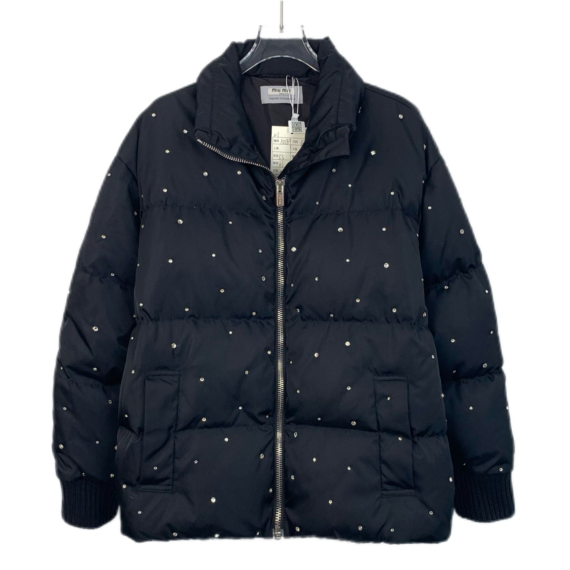 Miu Miu Miu Miu Womens Black Studded Puffer Jacket Size S Made In It Size S / US 4 / IT 40 - 1 Thumbnail