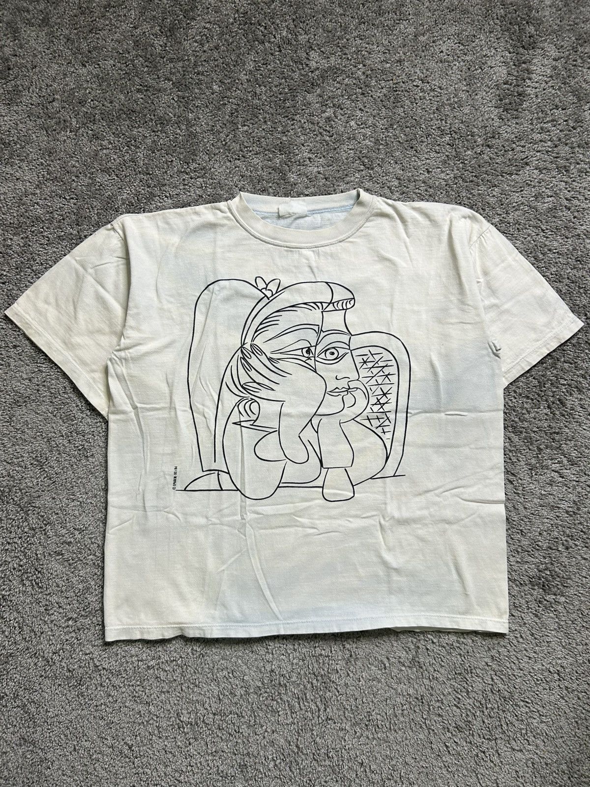 Vintage Vintage 90s Picasso Art Sunfaded Tee 1993 1994 Boxy Size US L / EU 52-54 / 3 - 1 Thumbnail