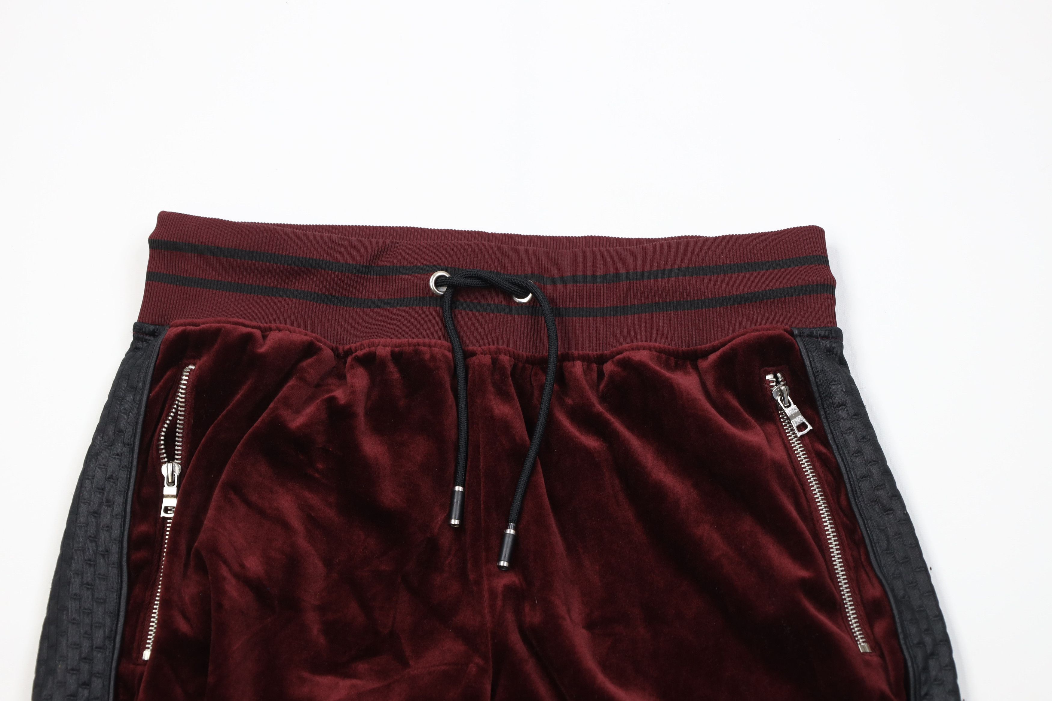 Vintage Y2K Streetwear Block Velour Cuffed Sweatpants Joggers Red Size US 34 / EU 50 - 2 Thumbnail