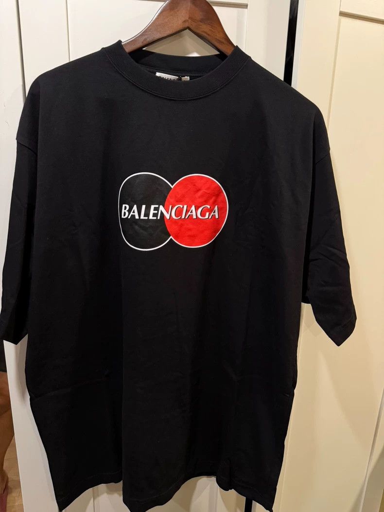 Balenciaga Balenciaga Black MasterCard logo short sleeve Size US M / EU 48-50 / 2 - 1 Thumbnail